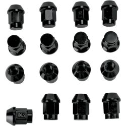Kit 16 écrou de roue noir 10x1.25mm