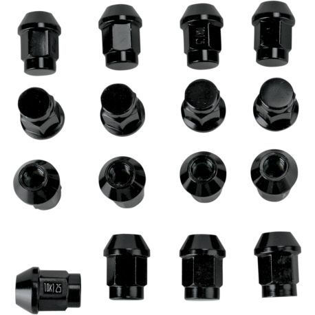 Kit 16 écrou de roue noir 10x1.25mm