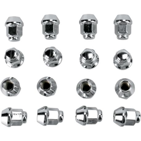 Kit 16 écrou de roue chromé 10x1.25mm