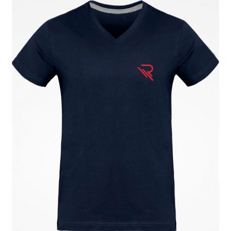 T-Shirt RIVOT Racing col V, couleur Navy