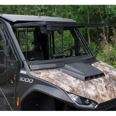 Opening windshield with wiper