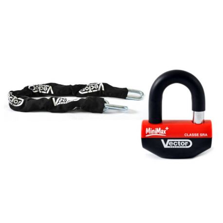 VECTOR Anti-Theft Kit: MiniMax+ Disc Lock Ø16mm + Chain Ø13mm / 1.3m