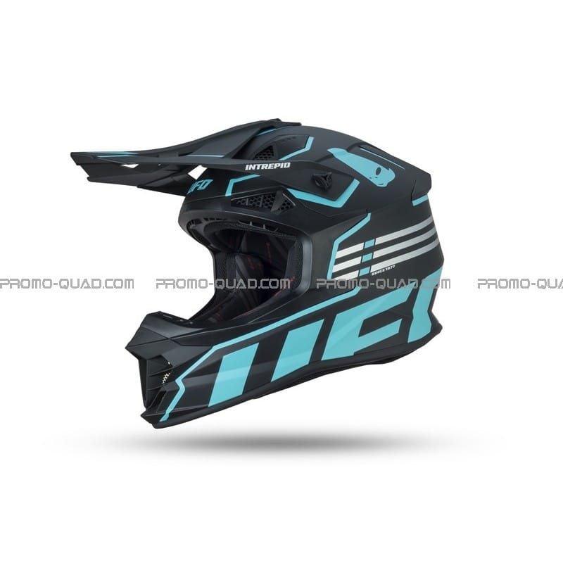 Casque UFO Intrepid noir/bleu ciel - HE142# - Promo-Quad