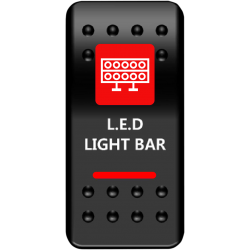 Interrupteurs basculant rouge pour rampe LED