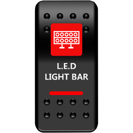 Interrupteurs basculant rouge pour rampe LED