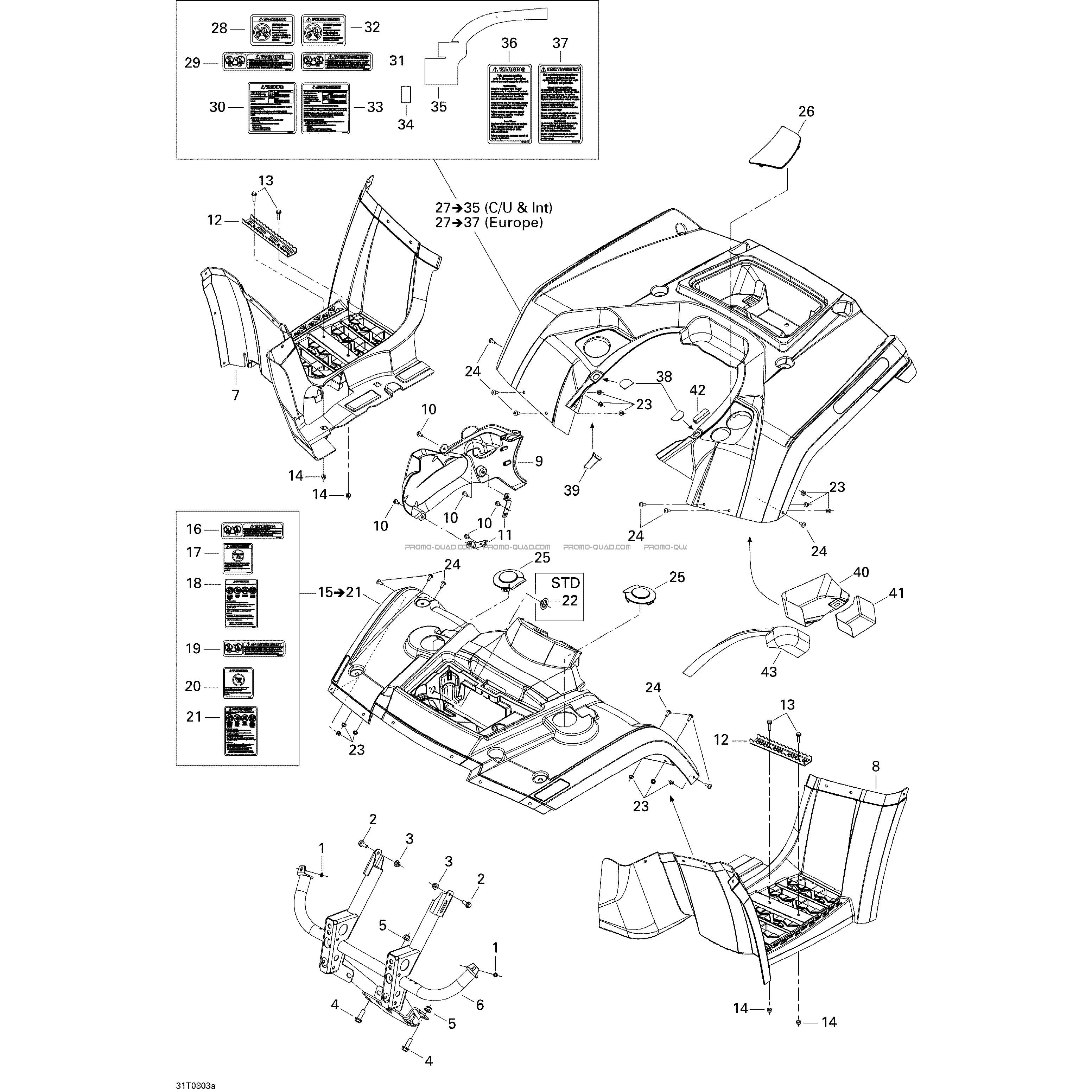 Carrosserie Et Accessoires 1  Can-am  2008 Toutes les cylindrées  pièces OEMCarrosserie Et Accessoires 1  Can-am  2008 Toutes les cylindrées  pièces OEM