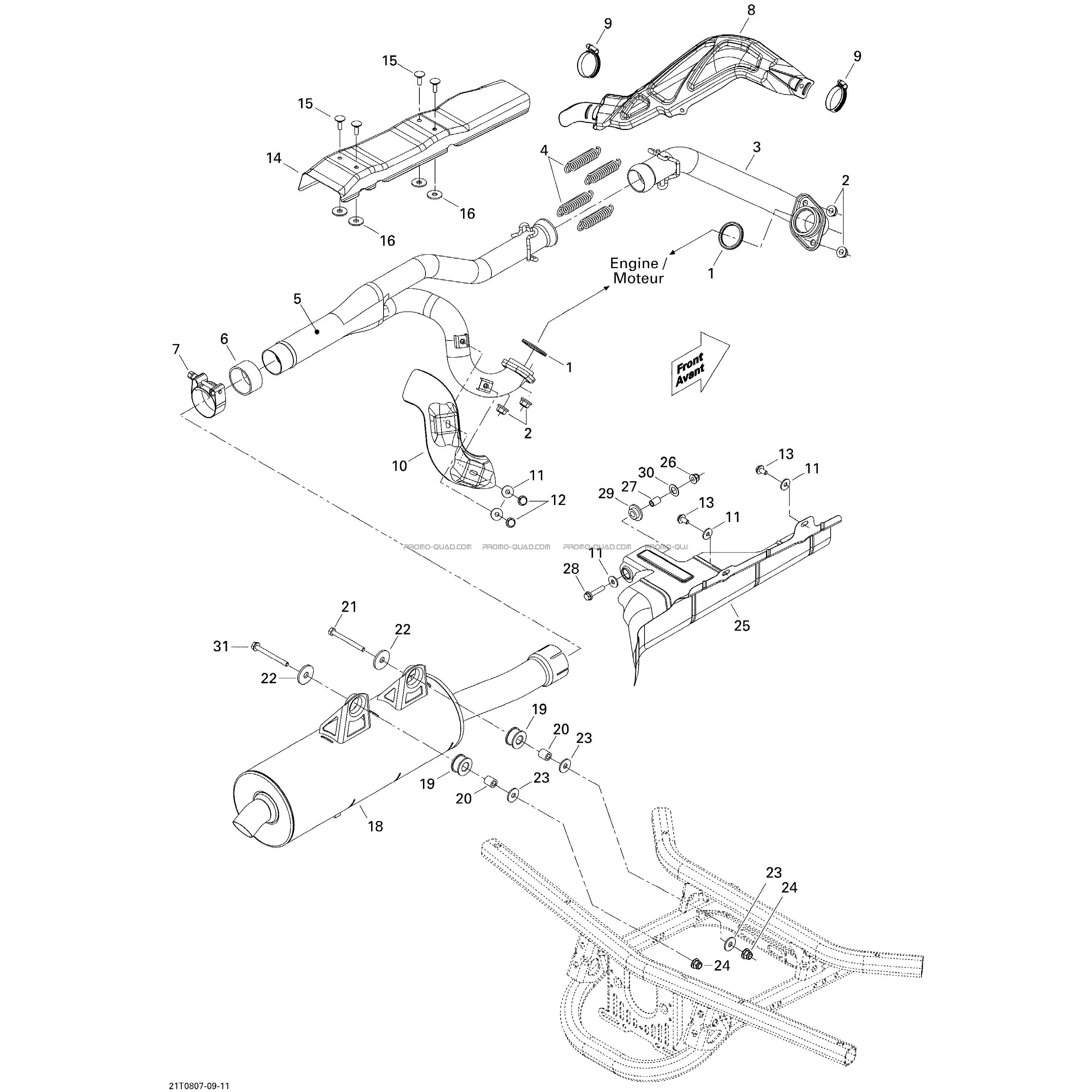 Système Échappement  Can-am  2008 Toutes les cylindrées  pièces OEMSystème Échappement  Can-am  2008 Toutes les cylindrées  pièces OEM