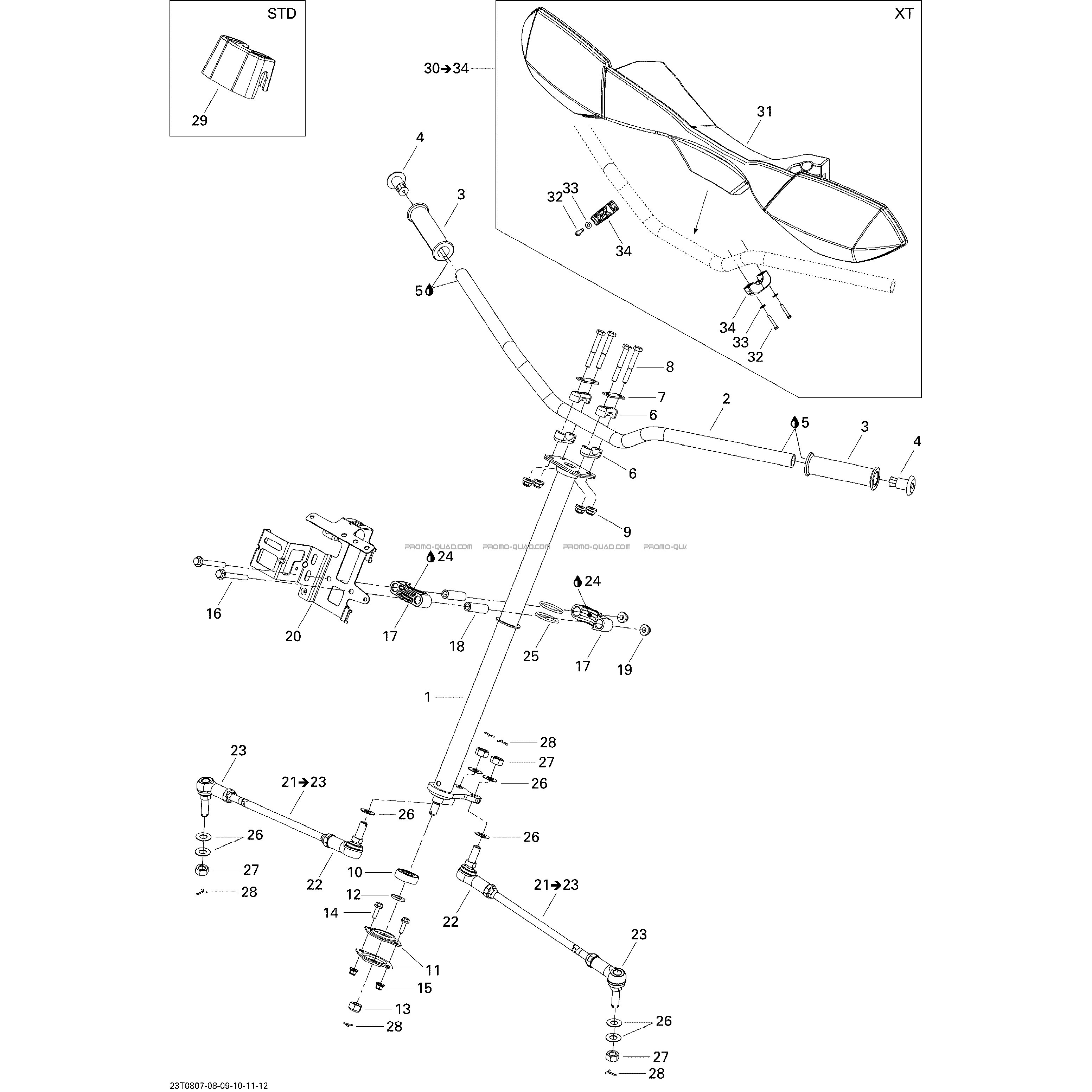 Direction STD  Can-am  2008 Toutes les cylindrées  Original parts OEMDirection STD  Can-am  2008 Toutes les cylindrées  Original parts OEM