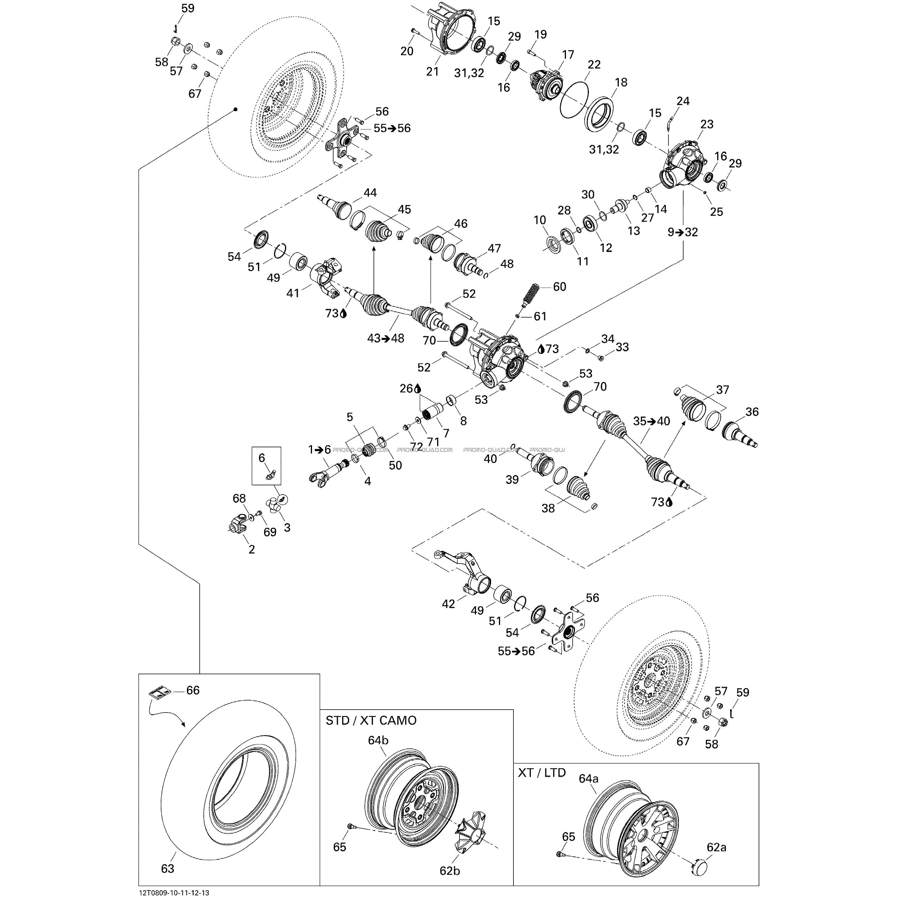 Système Entraînement Avant STD  Can-am  2008 Toutes les cylindrées  pièces OEMSystème Entraînement Avant STD  Can-am  2008 Toutes les cylindrées  pièces OEM