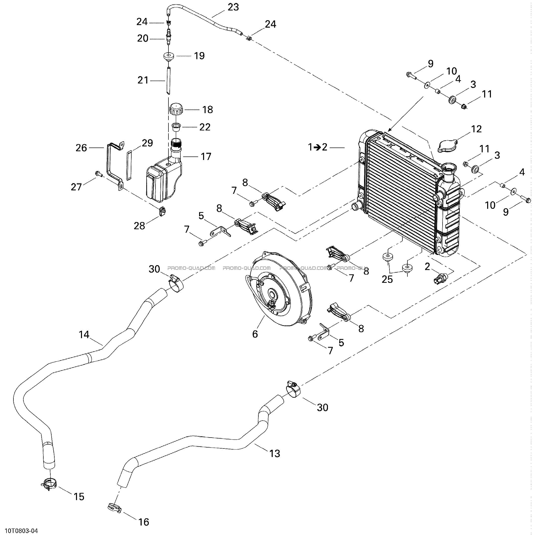 Système Refroidissement  Can-am  2008 Toutes les cylindrées  Original parts OEMSystème Refroidissement  Can-am  2008 Toutes les cylindrées  Original parts OEM