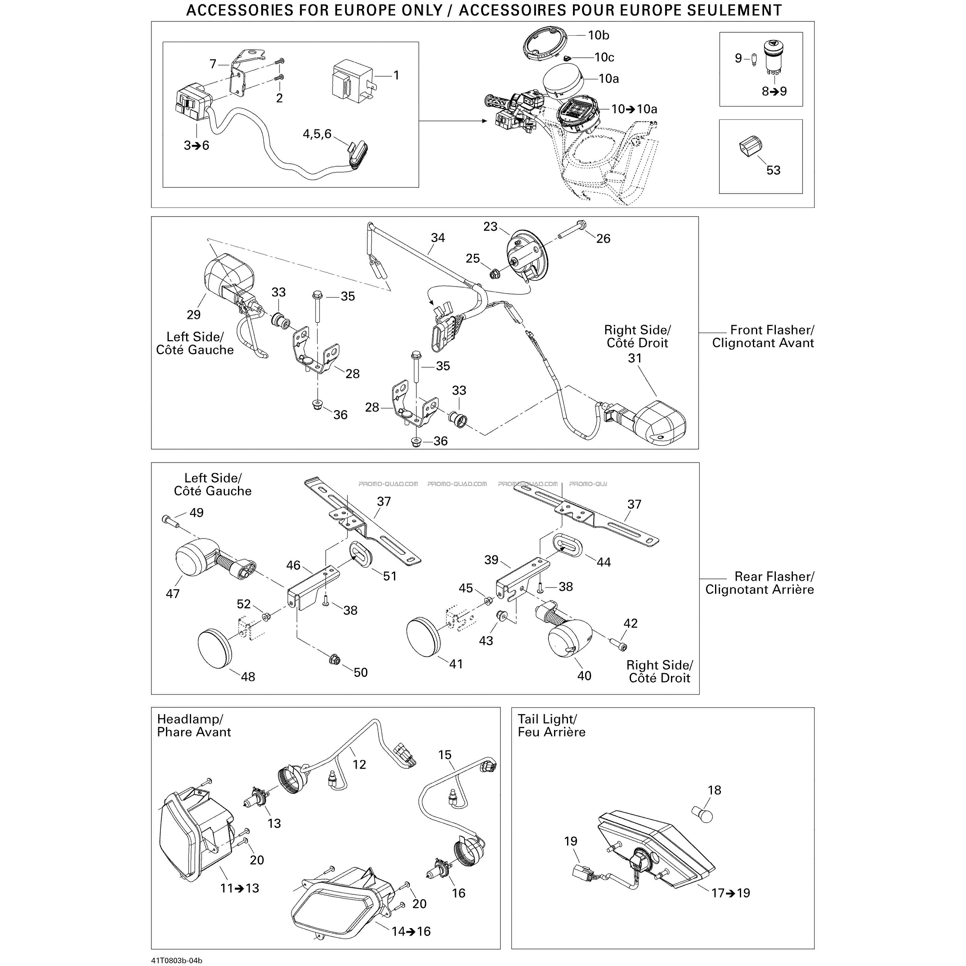 Accessoires Électriques EURO  Can-am  2008 Toutes les cylindrées  Original parts OEMAccessoires Électriques EURO  Can-am  2008 Toutes les cylindrées  Original parts OEM
