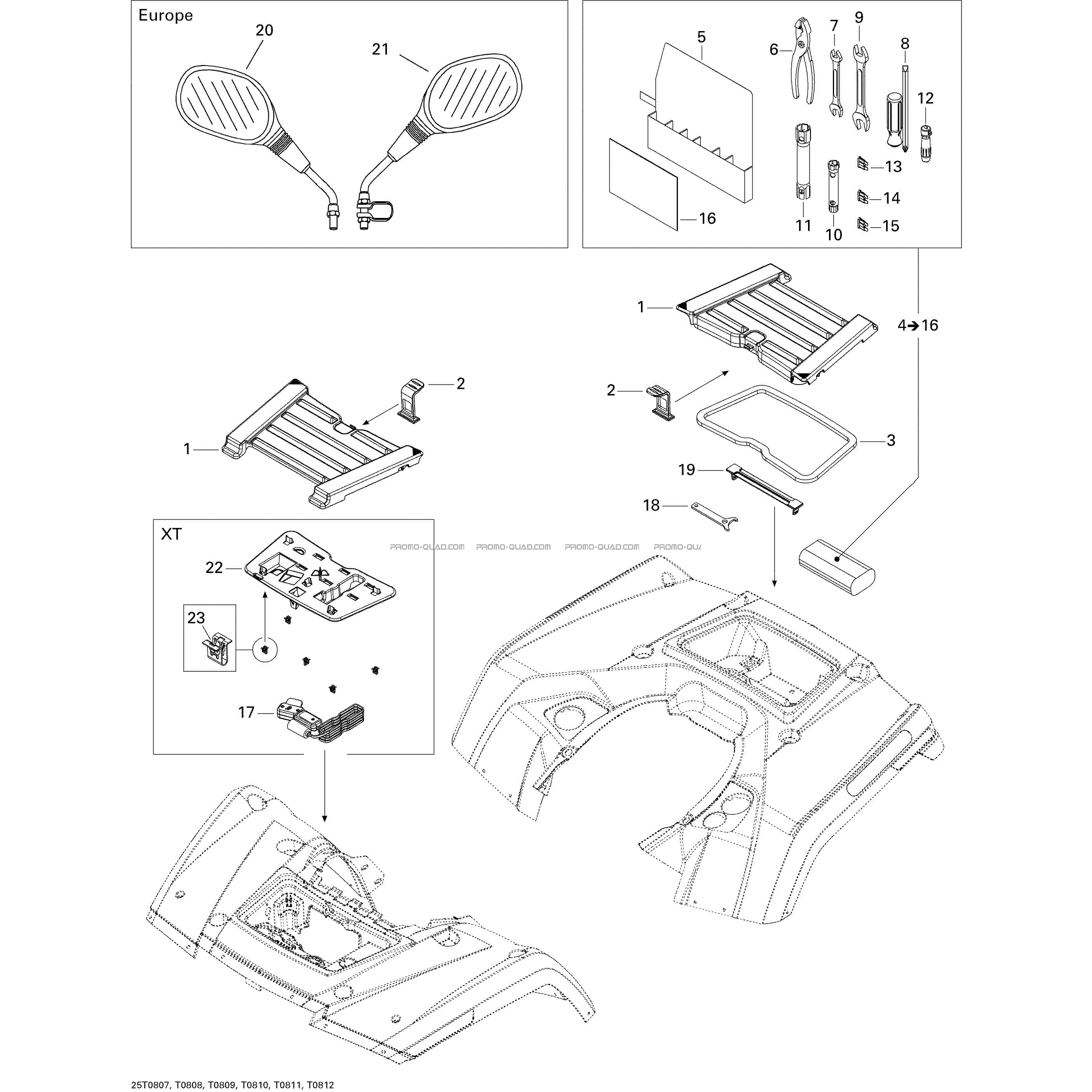 Coffres Avant Et Arrière STD  Can-am  2008 Toutes les cylindrées  Original parts OEMCoffres Avant Et Arrière STD  Can-am  2008 Toutes les cylindrées  Original parts OEM
