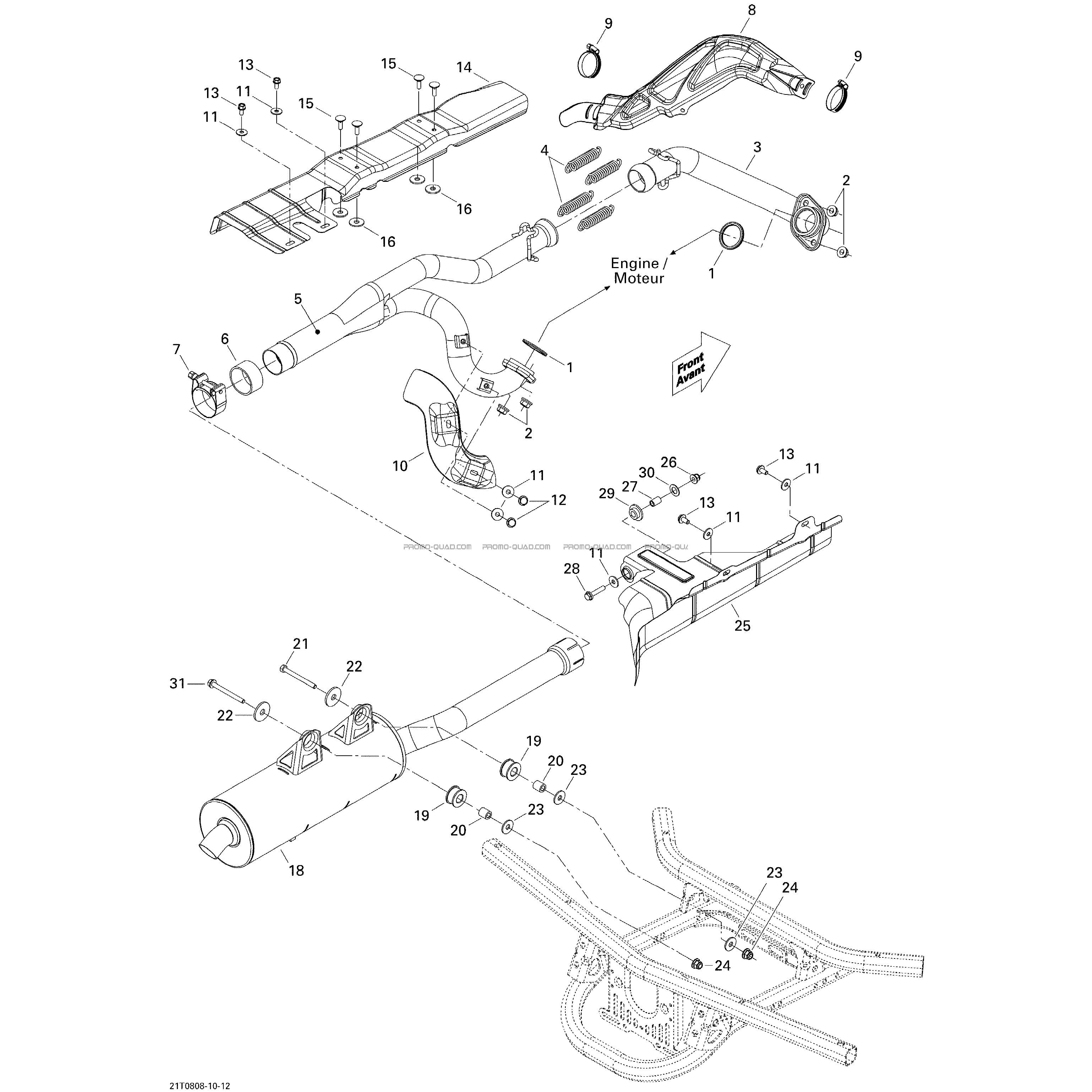 Système Échappement  Can-am  2008 Toutes les cylindrées  Original parts OEMSystème Échappement  Can-am  2008 Toutes les cylindrées  Original parts OEM