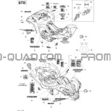Décalques pour Can-am Toutes les cylindrées 2008 Renegade 500