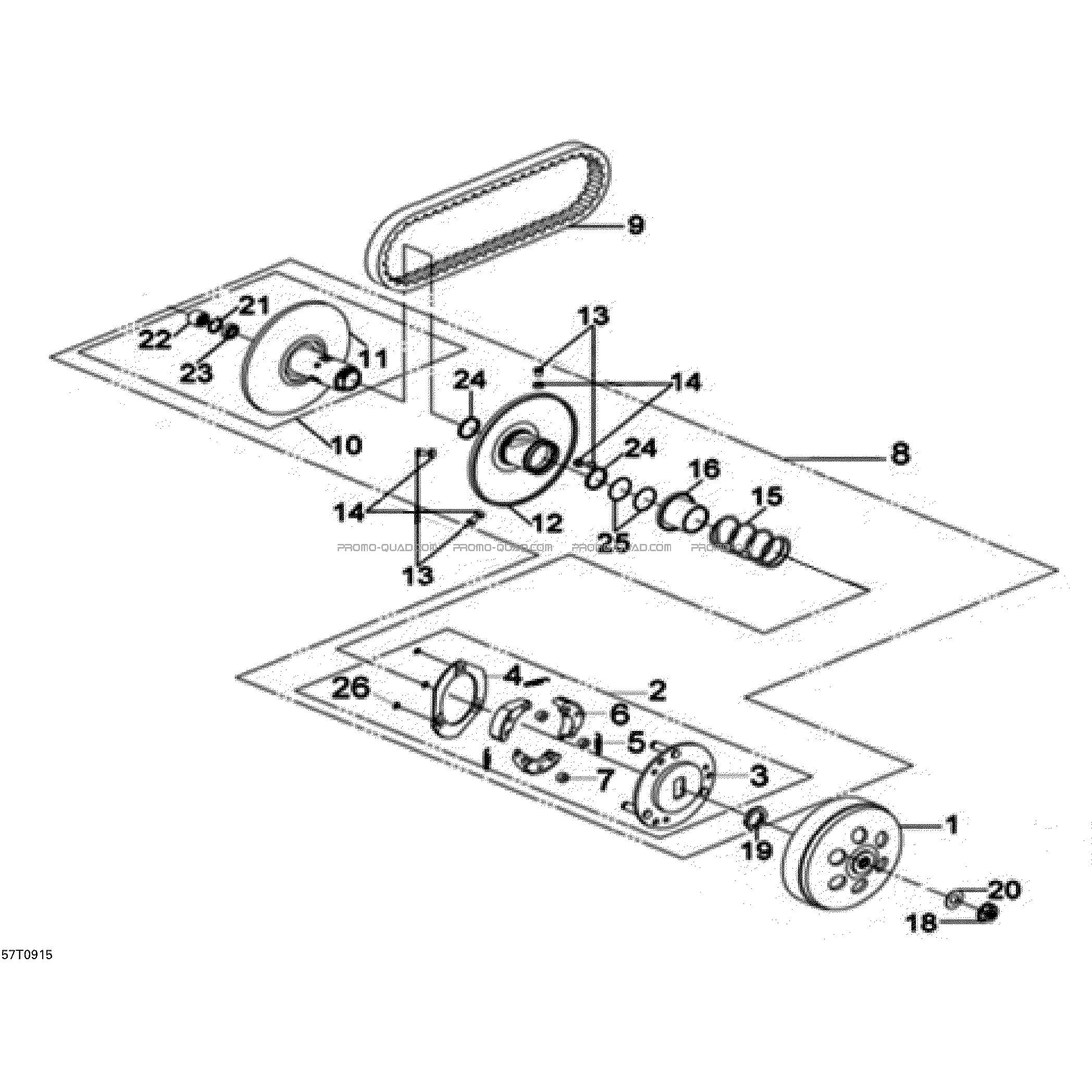 Poulie Menée  Can-am  2009 Toutes les cylindrées  Original parts OEM