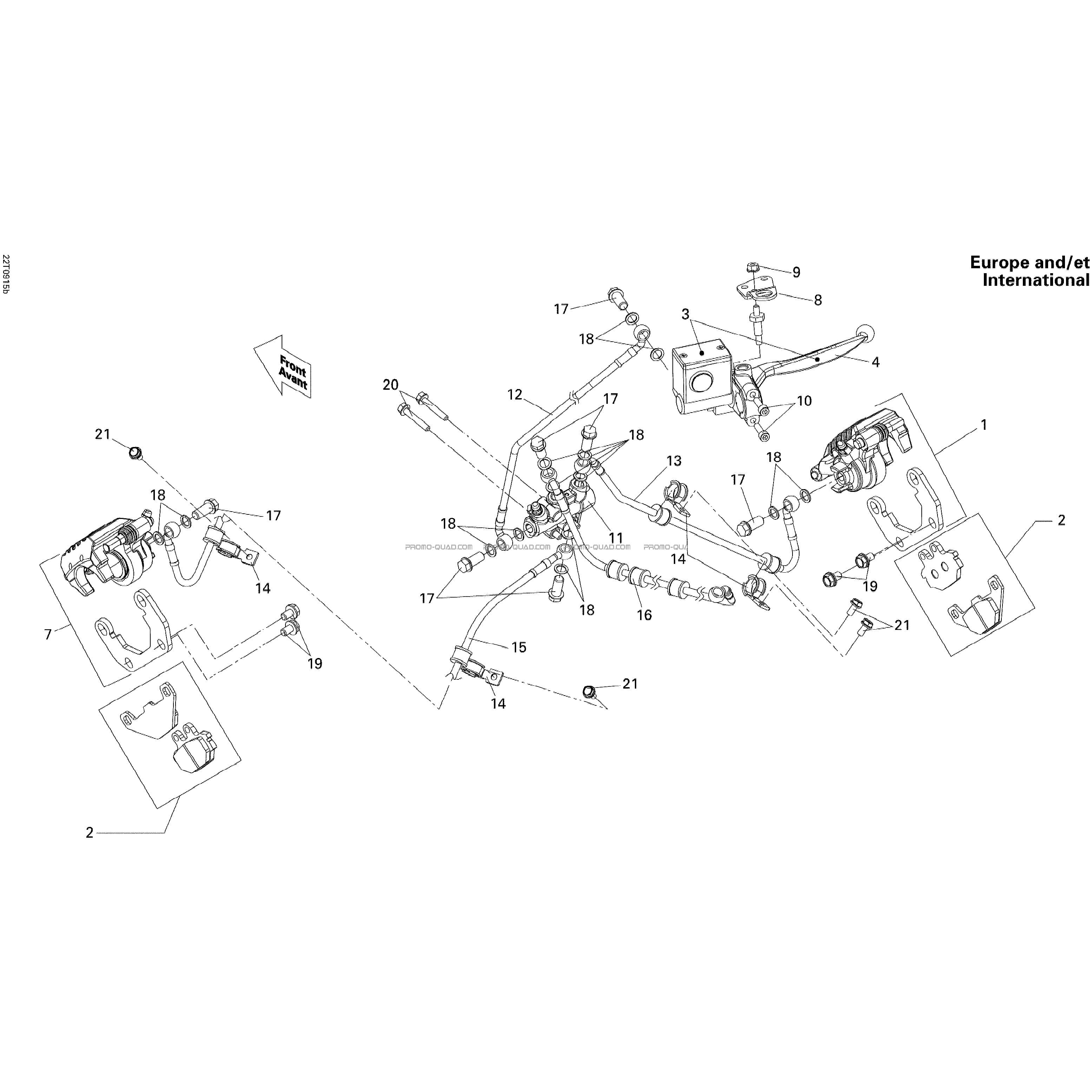 Freins Avants EUR  Can-am  2009 Toutes les cylindrées  Original parts OEMFreins Avants EUR  Can-am  2009 Toutes les cylindrées  Original parts OEM