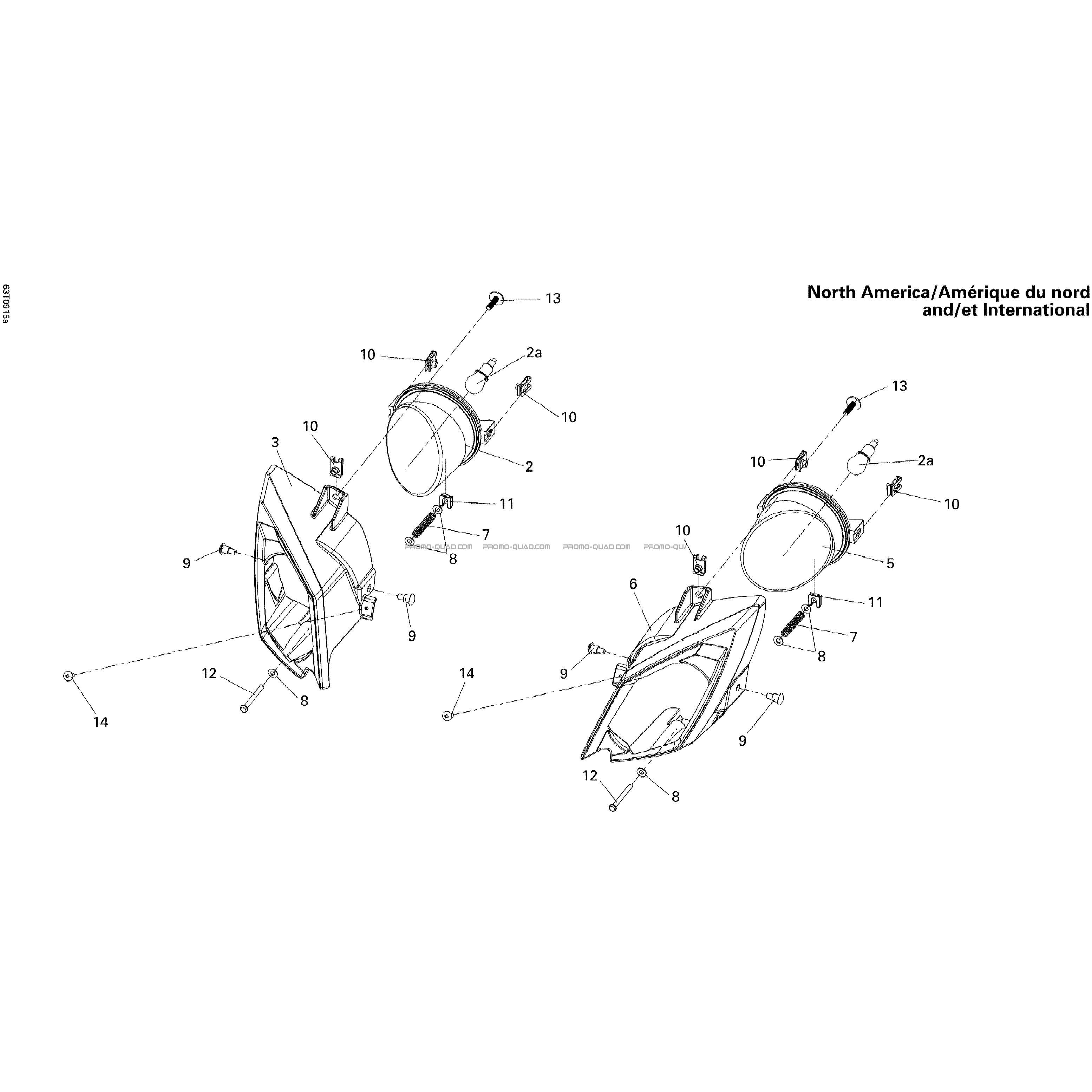 Phares Avants America  Can-am  2009 Toutes les cylindrées  pièces OEMPhares Avants America  Can-am  2009 Toutes les cylindrées  pièces OEM