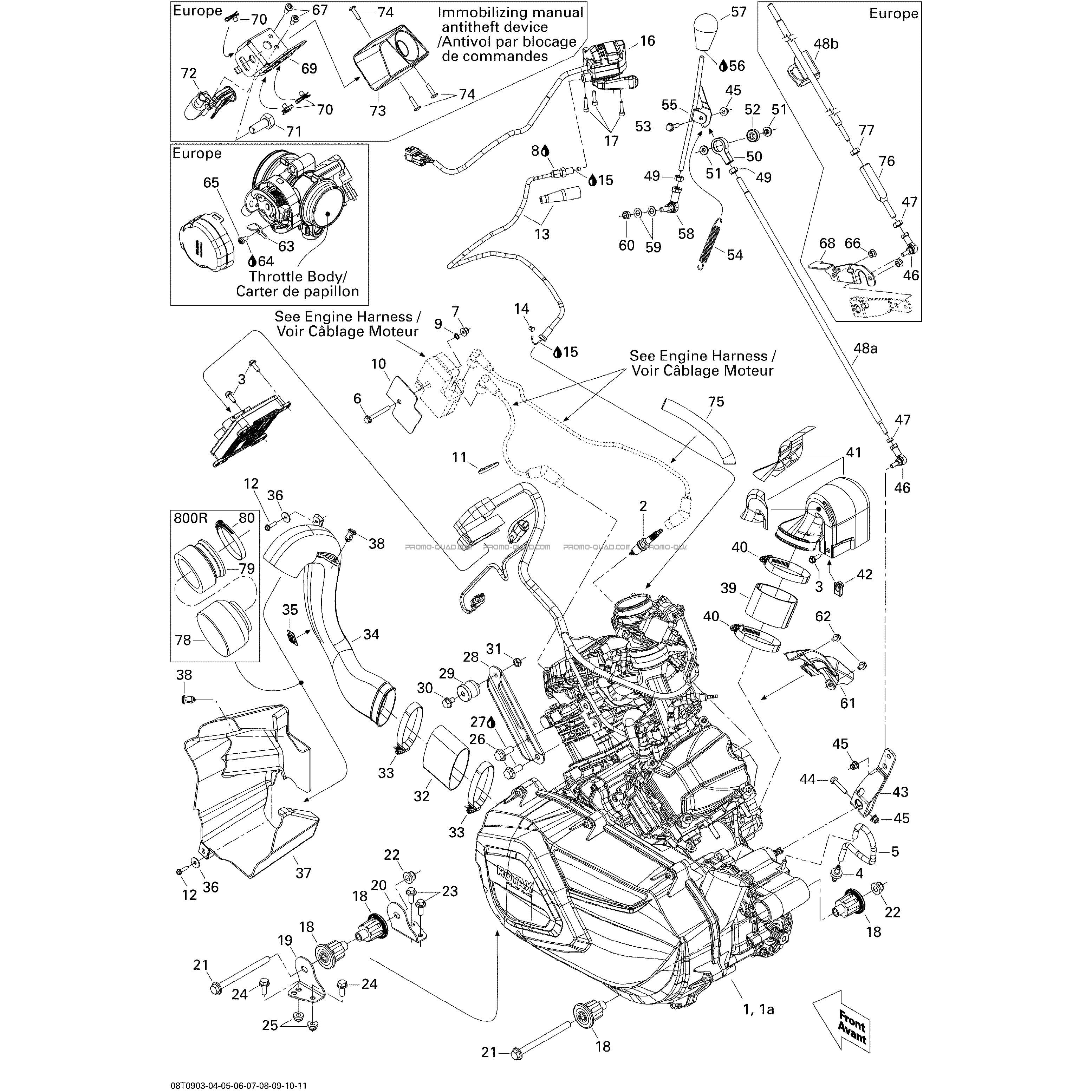 Moteur Et Support Moteur  Can-am  2009 Toutes les cylindrées  Original parts OEMMoteur Et Support Moteur  Can-am  2009 Toutes les cylindrées  Original parts OEM