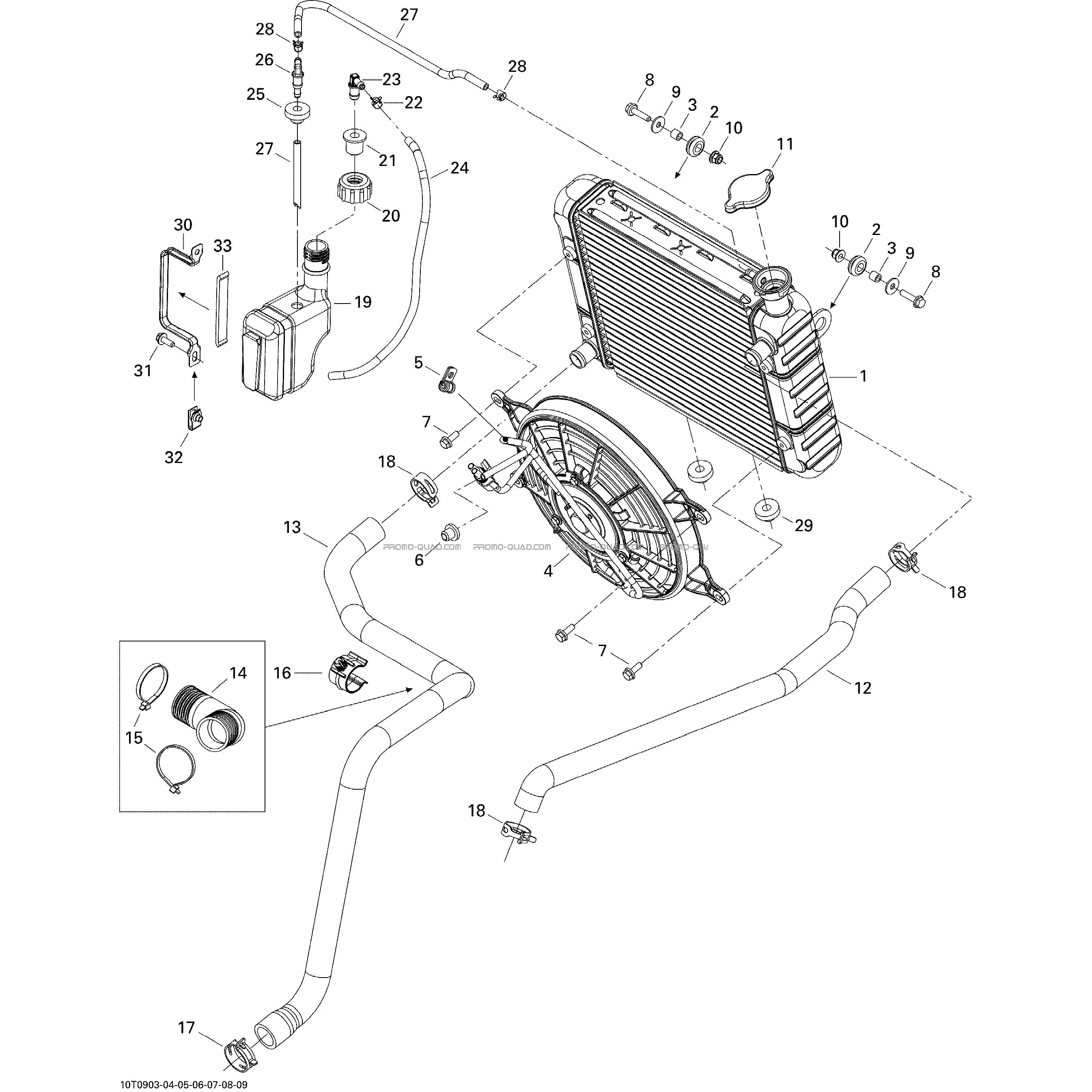 Système Refroidissement  Can-am  2009 Toutes les cylindrées  Original parts OEMSystème Refroidissement  Can-am  2009 Toutes les cylindrées  Original parts OEM