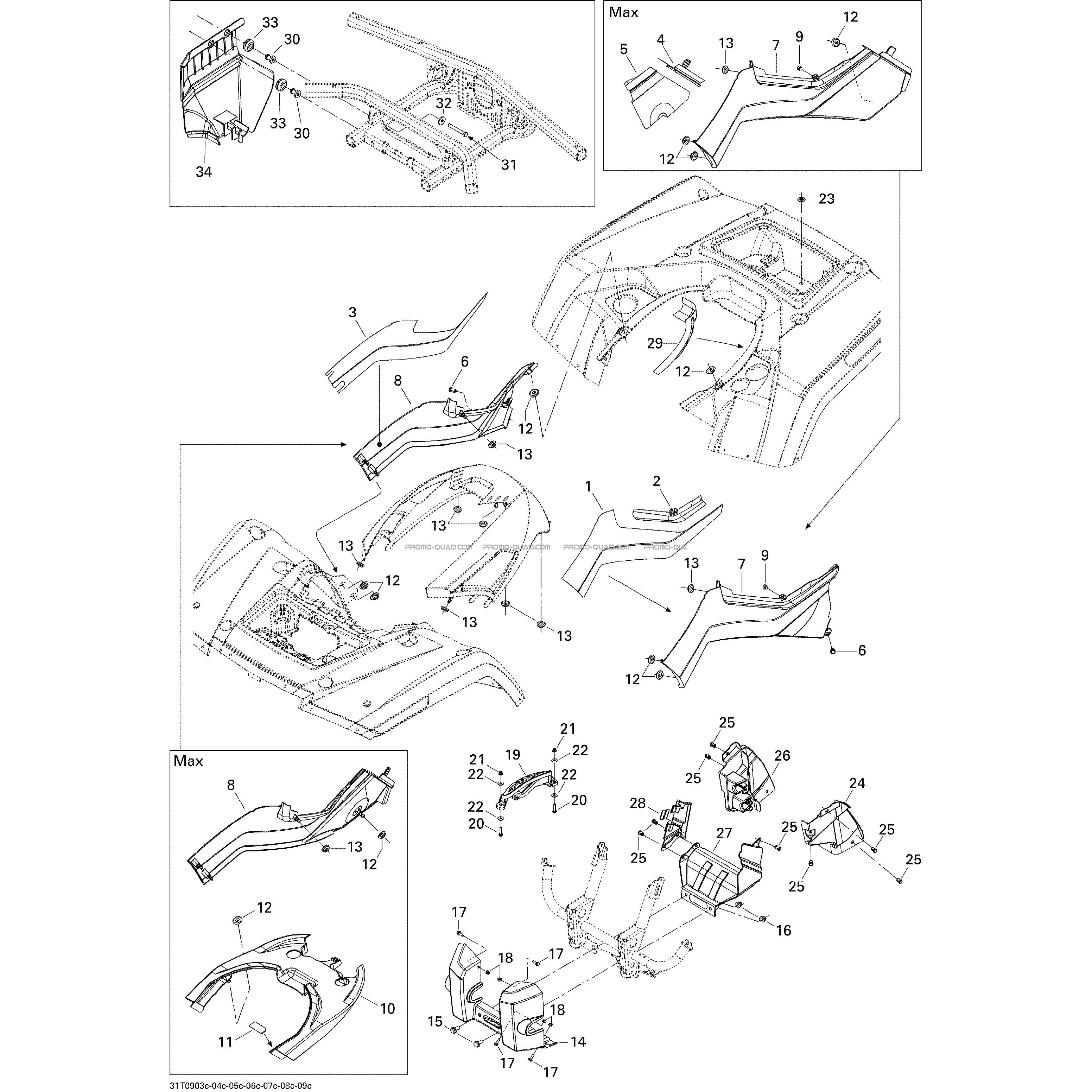 Carrosserie Et Accessoires 3  Can-am  2009 Toutes les cylindrées  pièces OEMCarrosserie Et Accessoires 3  Can-am  2009 Toutes les cylindrées  pièces OEM