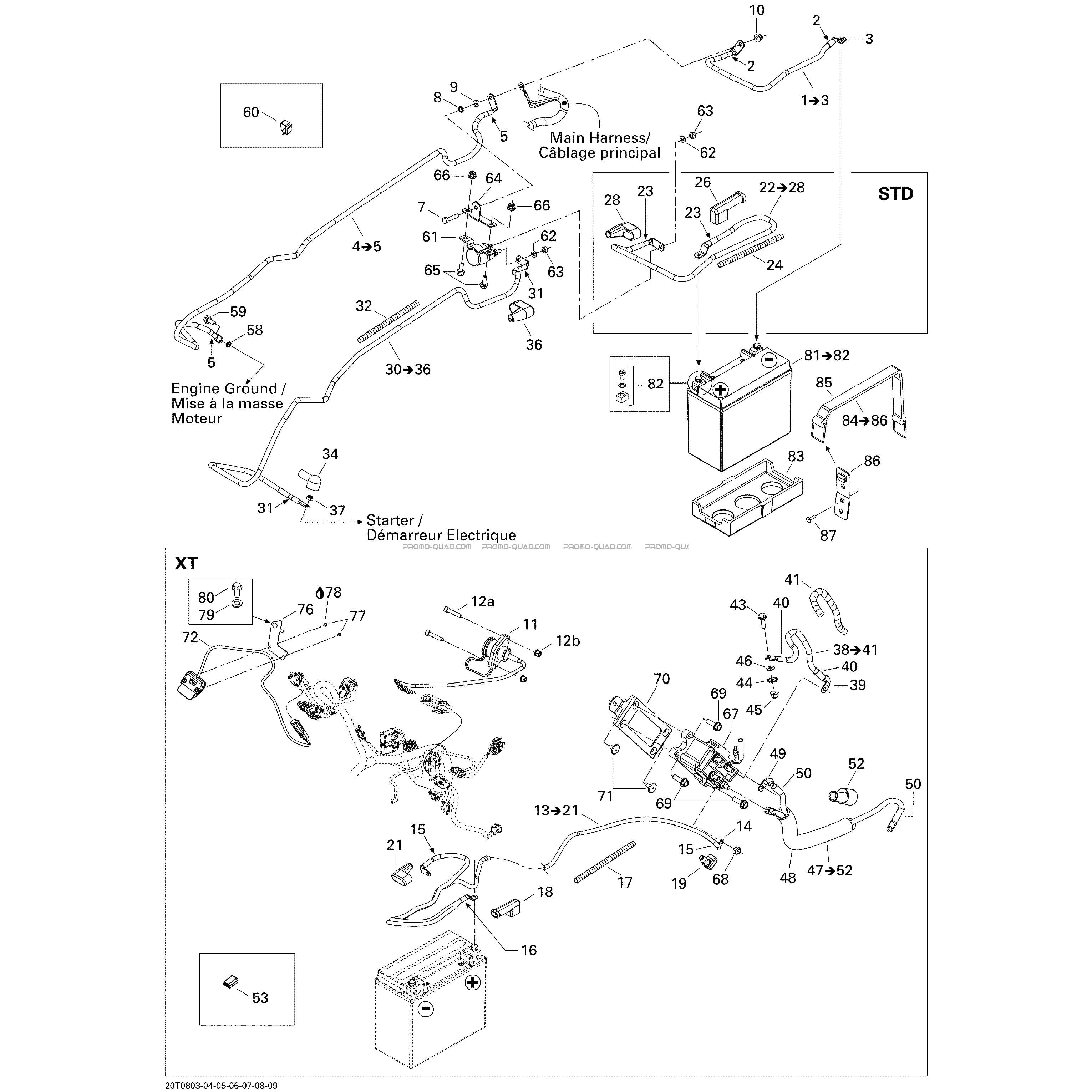 Système Électrique STD  Can-am  2009 Toutes les cylindrées  Original parts OEMSystème Électrique STD  Can-am  2009 Toutes les cylindrées  Original parts OEM