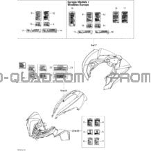 Ensemble Aile Et Panneau Central pour Can-am Toutes les cylindrées 2009 Renegade 500
