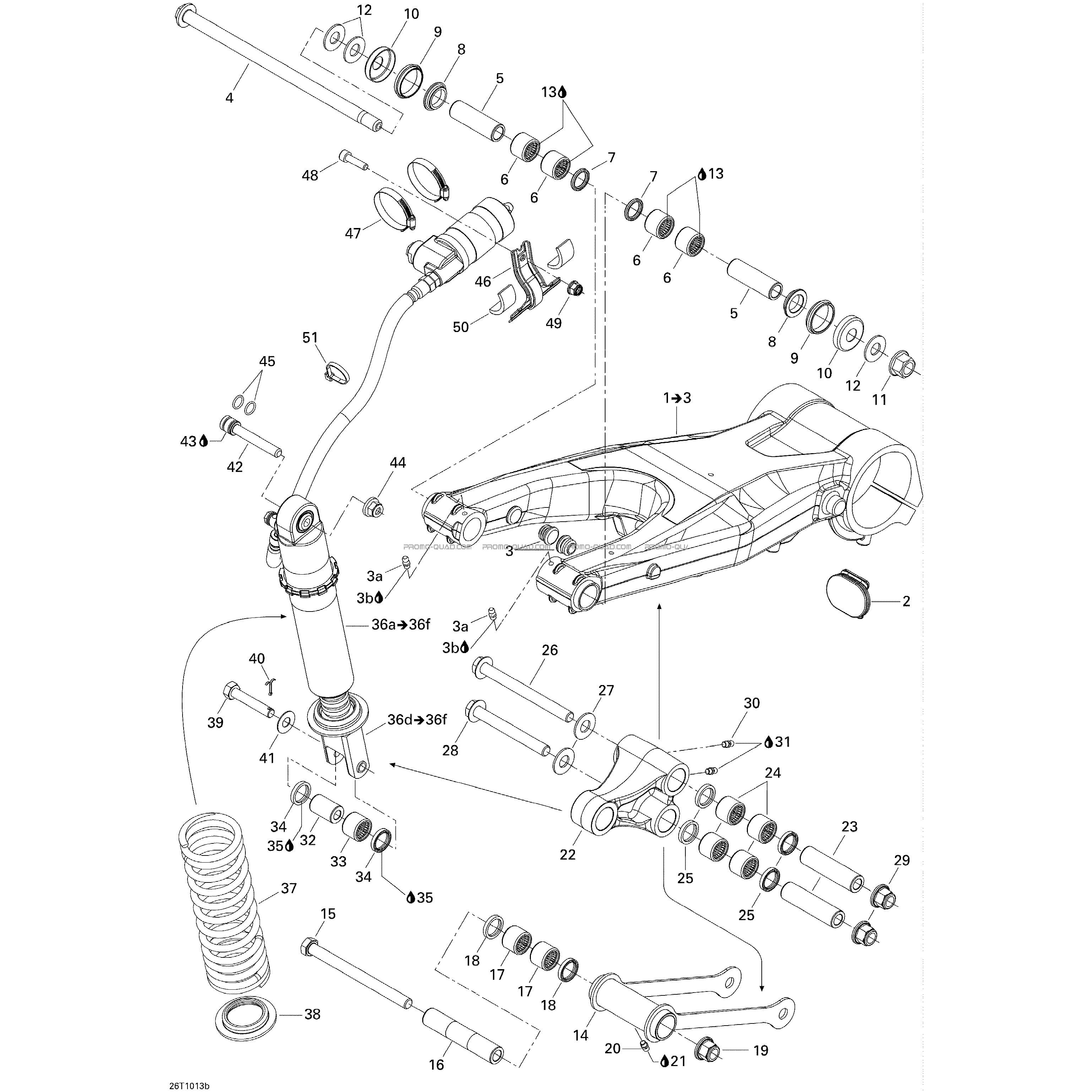 Suspension Arrière Xmx  Can-am  2010 Toutes les cylindrées  Original parts OEMSuspension Arrière Xmx  Can-am  2010 Toutes les cylindrées  Original parts OEM