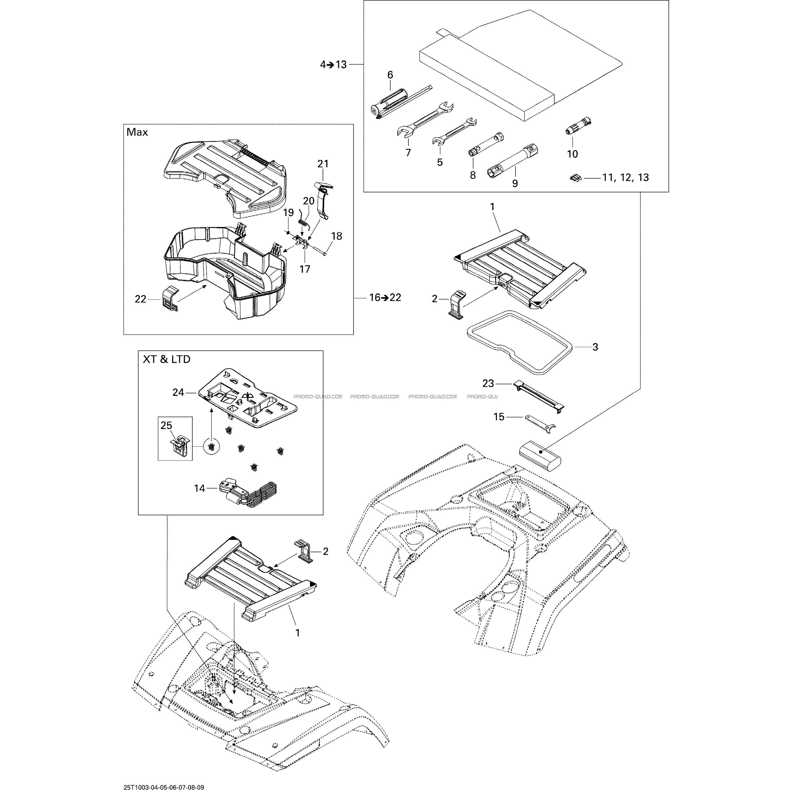 Coffres Avant Et Arrière  Can-am  2010 Toutes les cylindrées  pièces OEMCoffres Avant Et Arrière  Can-am  2010 Toutes les cylindrées  pièces OEM