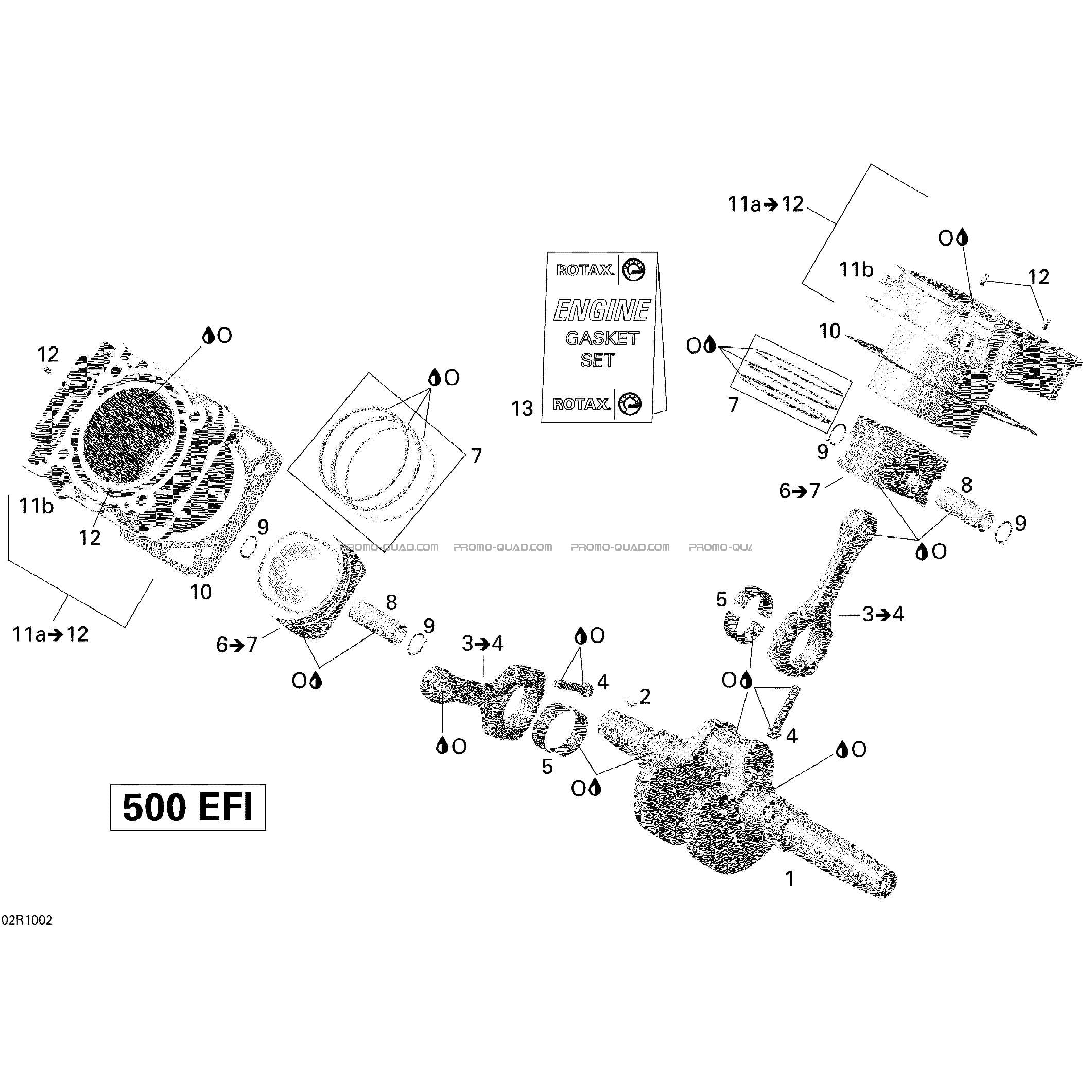 Crankshaft  Can-am  2010 Toutes les cylindrées  Original parts OEM