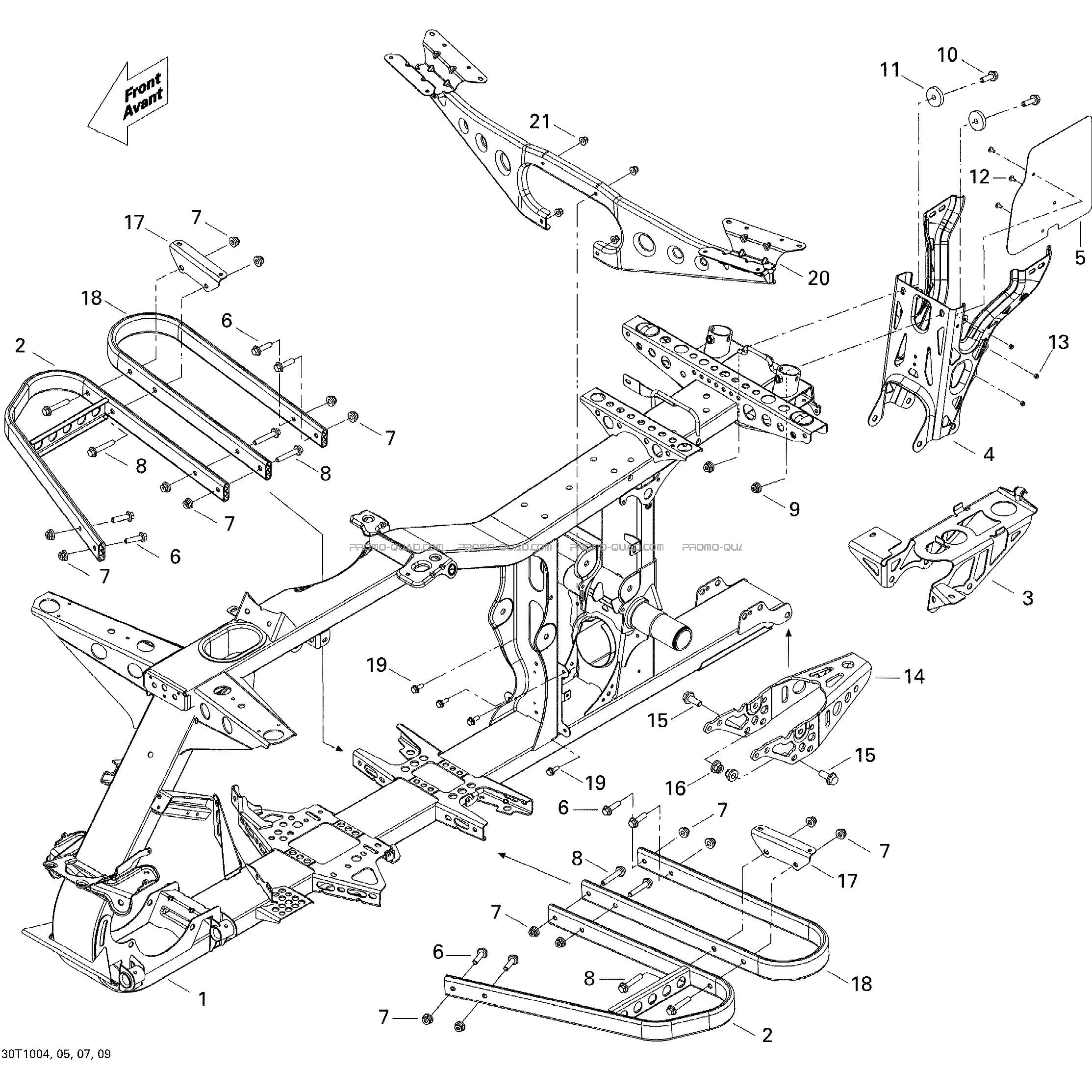 Châssis  Can-am  2010 Toutes les cylindrées  pièces OEMChâssis  Can-am  2010 Toutes les cylindrées  pièces OEM