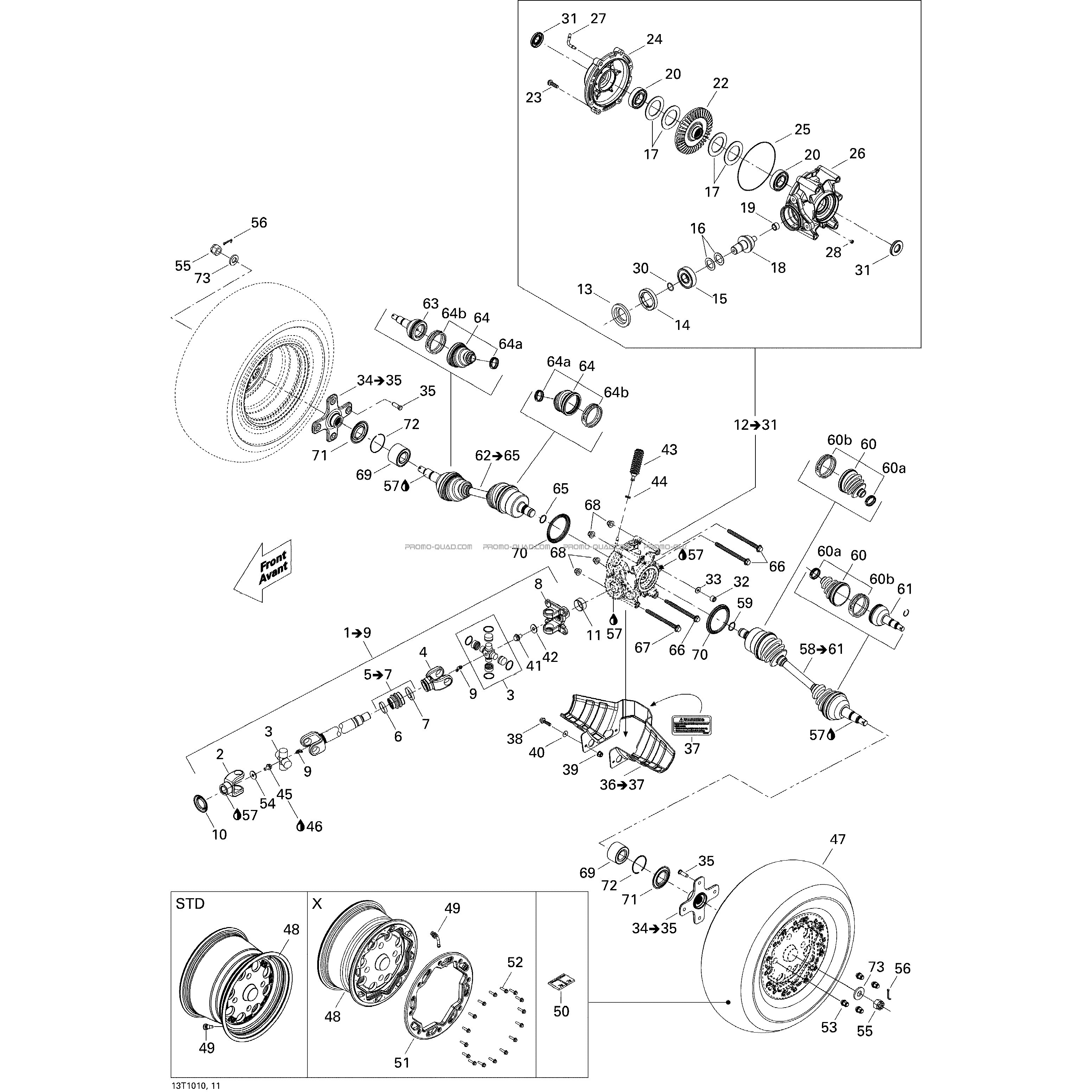 Système Entraînement Arrière 800R  Can-am  2010 Toutes les cylindrées  Original parts OEMSystème Entraînement Arrière 800R  Can-am  2010 Toutes les cylindrées  Original parts OEM