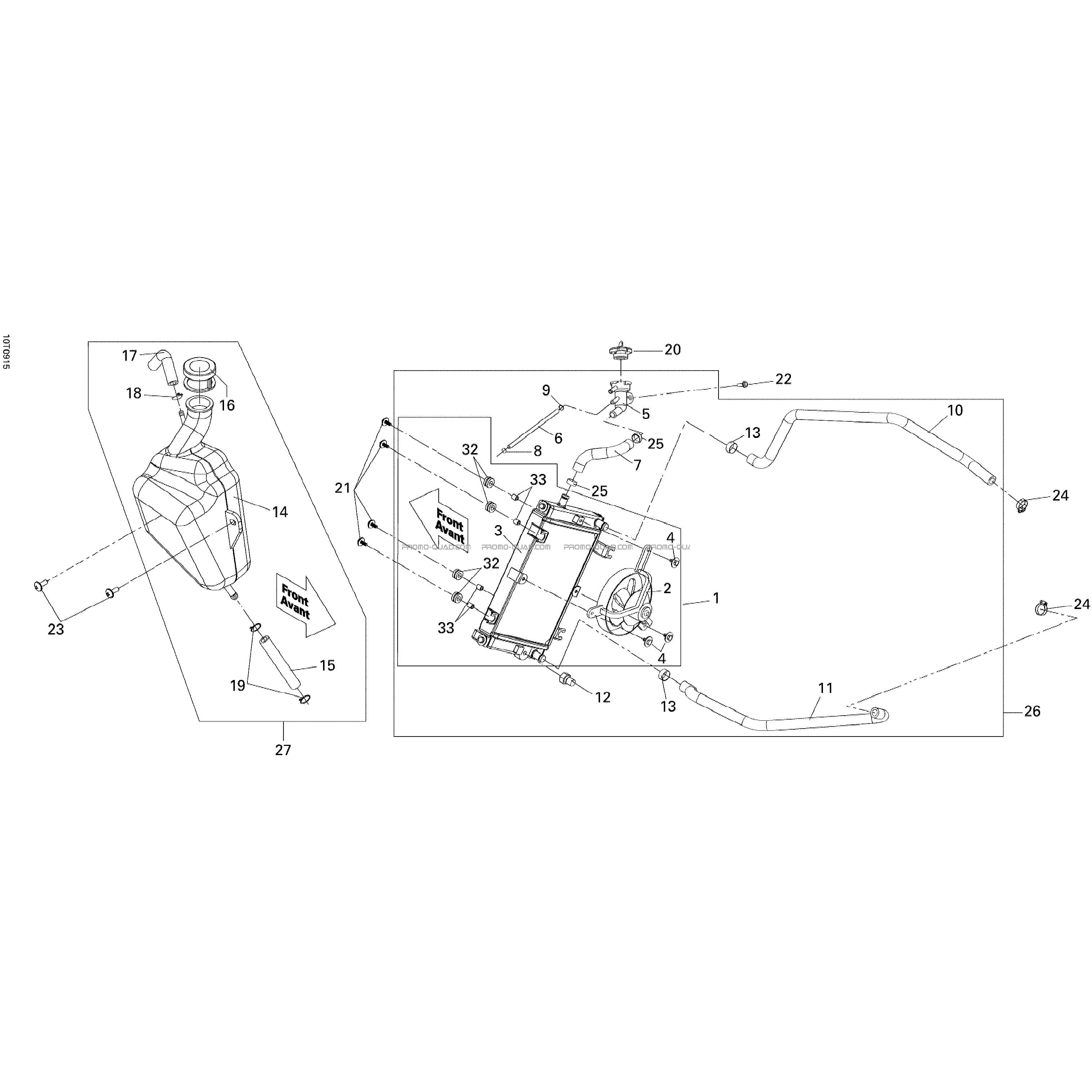 Système Refroidissement  Can-am  2011 Toutes les cylindrées  Original parts OEMSystème Refroidissement  Can-am  2011 Toutes les cylindrées  Original parts OEM