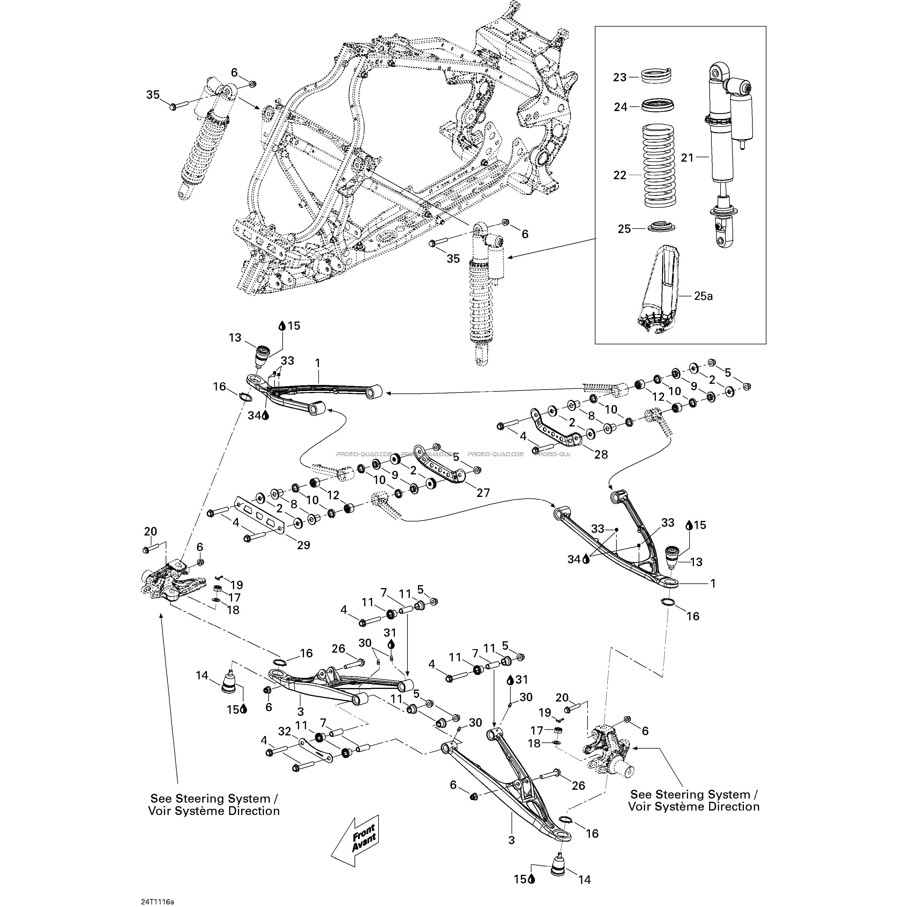 Suspension Avant Xxc  Can-am  2011 Toutes les cylindrées  Original parts OEMSuspension Avant Xxc  Can-am  2011 Toutes les cylindrées  Original parts OEM