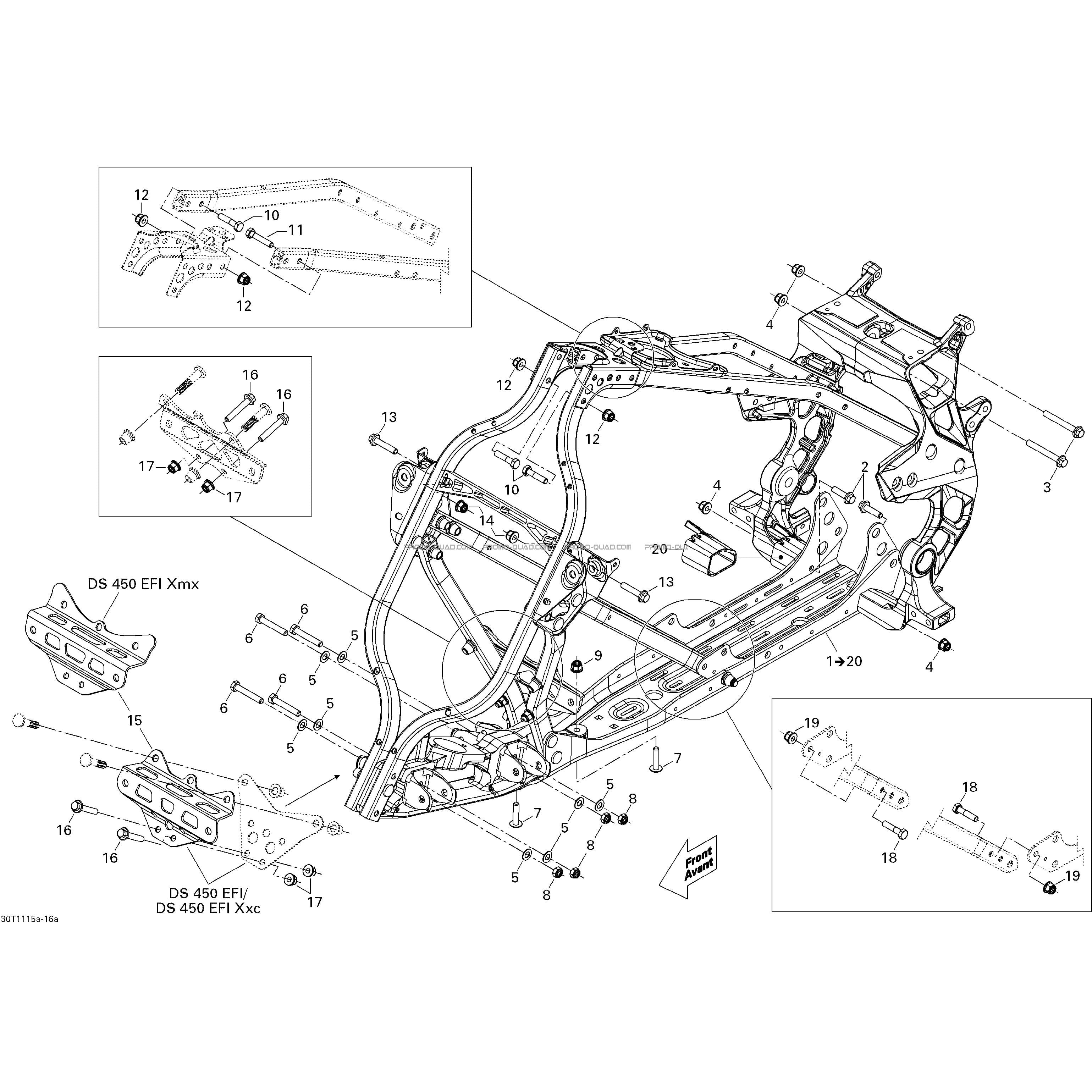 Frame 1 Xmx  Can-am  2011 Toutes les cylindrées  Original parts OEM