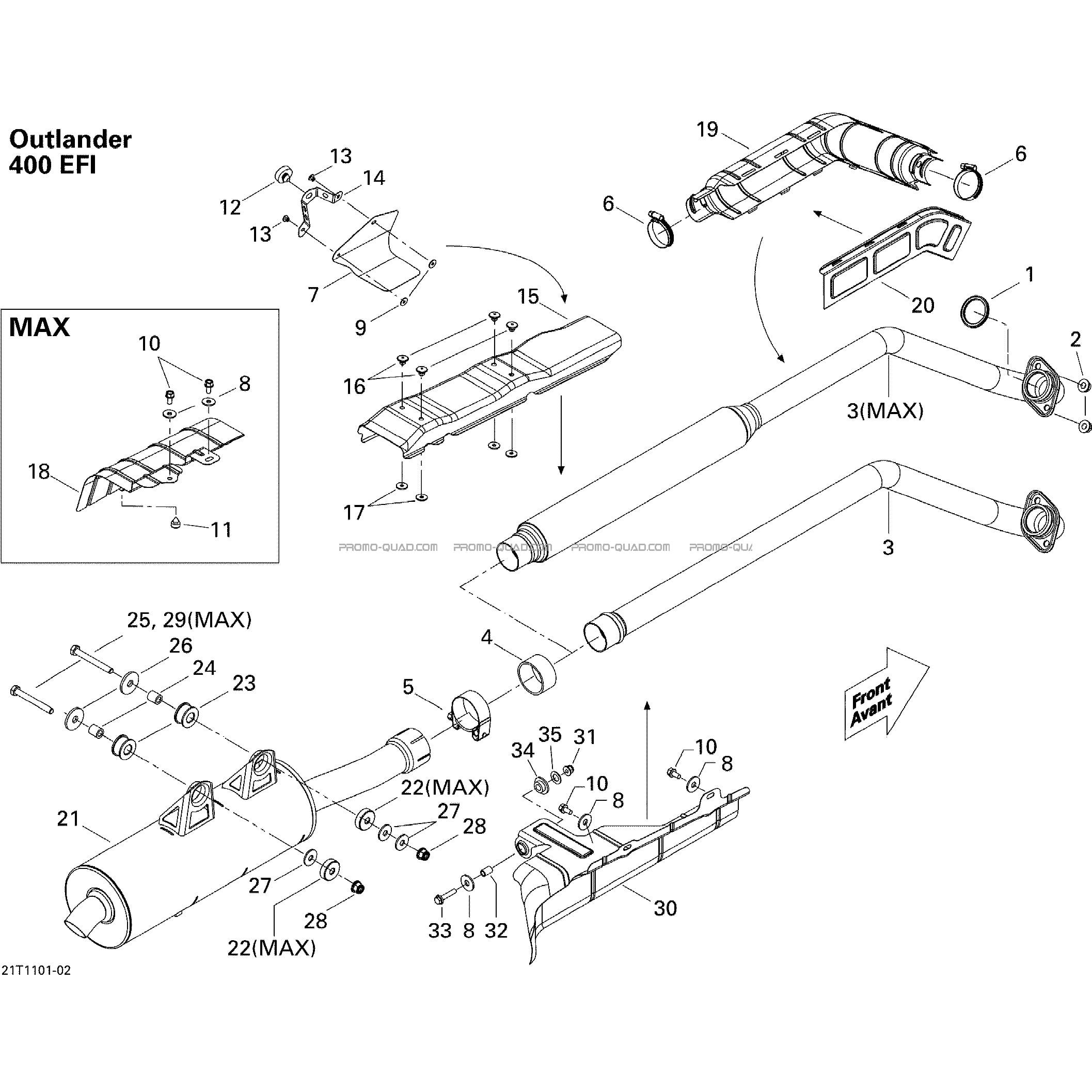 Système Échappement  Can-am  2011 Toutes les cylindrées  Original parts OEMSystème Échappement  Can-am  2011 Toutes les cylindrées  Original parts OEM