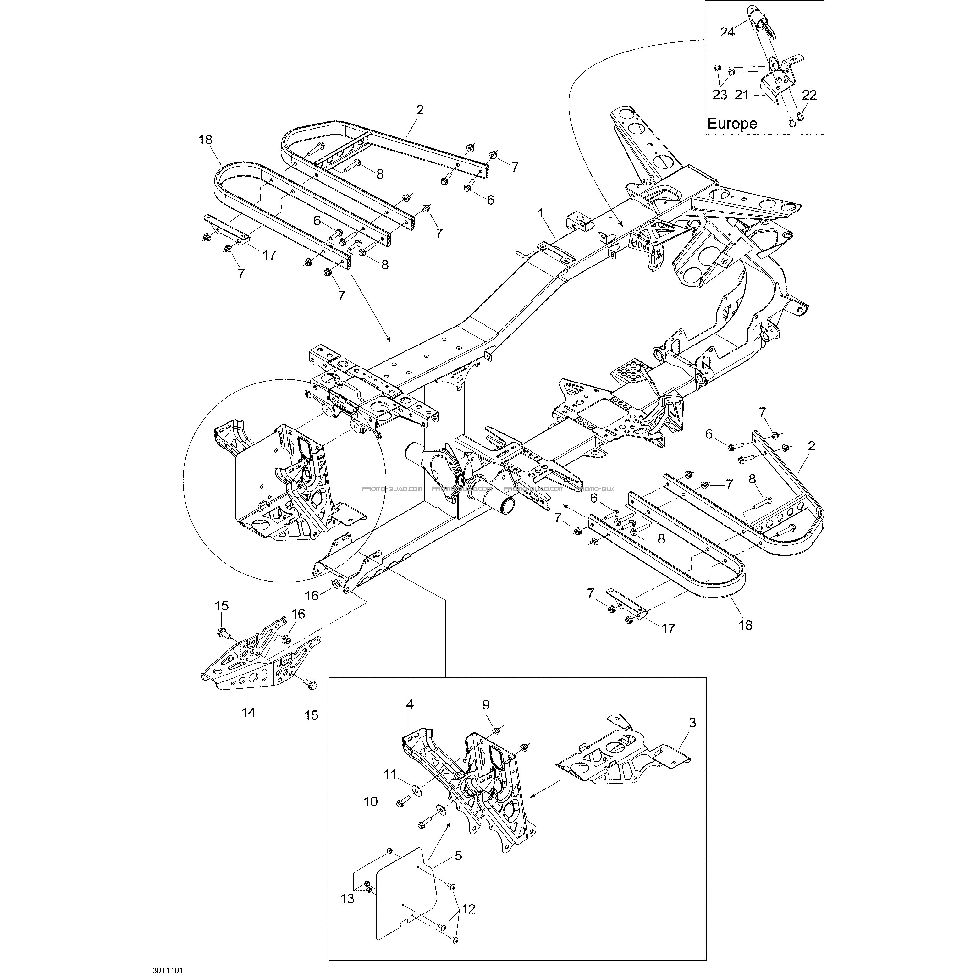 Châssis  Can-am  2011 Toutes les cylindrées  pièces OEMChâssis  Can-am  2011 Toutes les cylindrées  pièces OEM