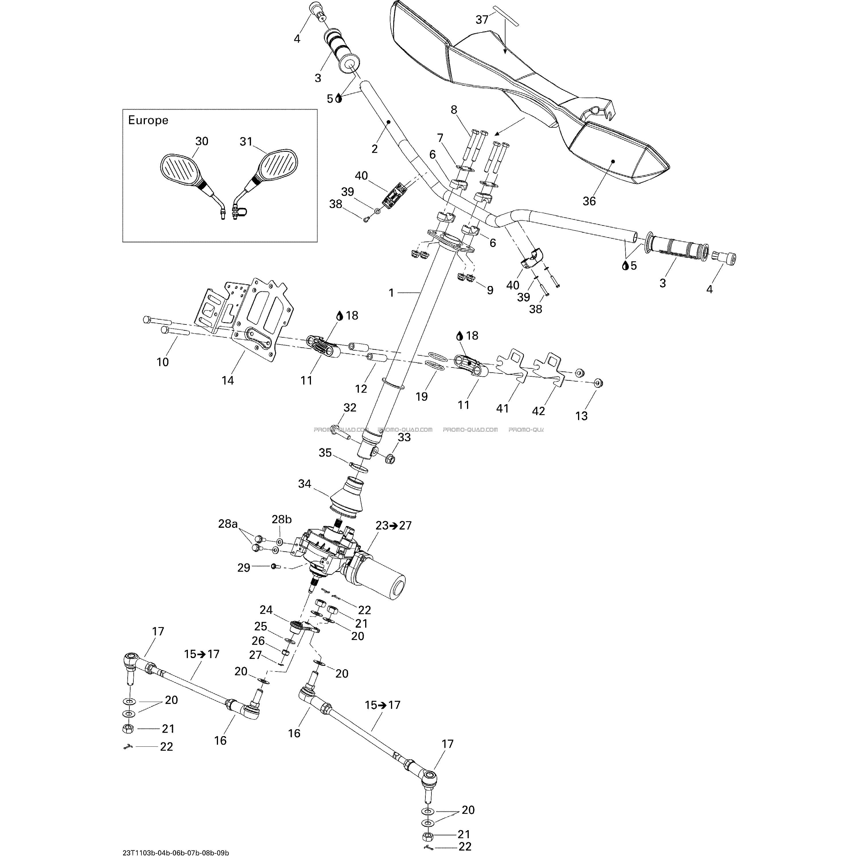 Direction XT  Can-am  2011 Toutes les cylindrées  pièces OEMDirection XT  Can-am  2011 Toutes les cylindrées  pièces OEM