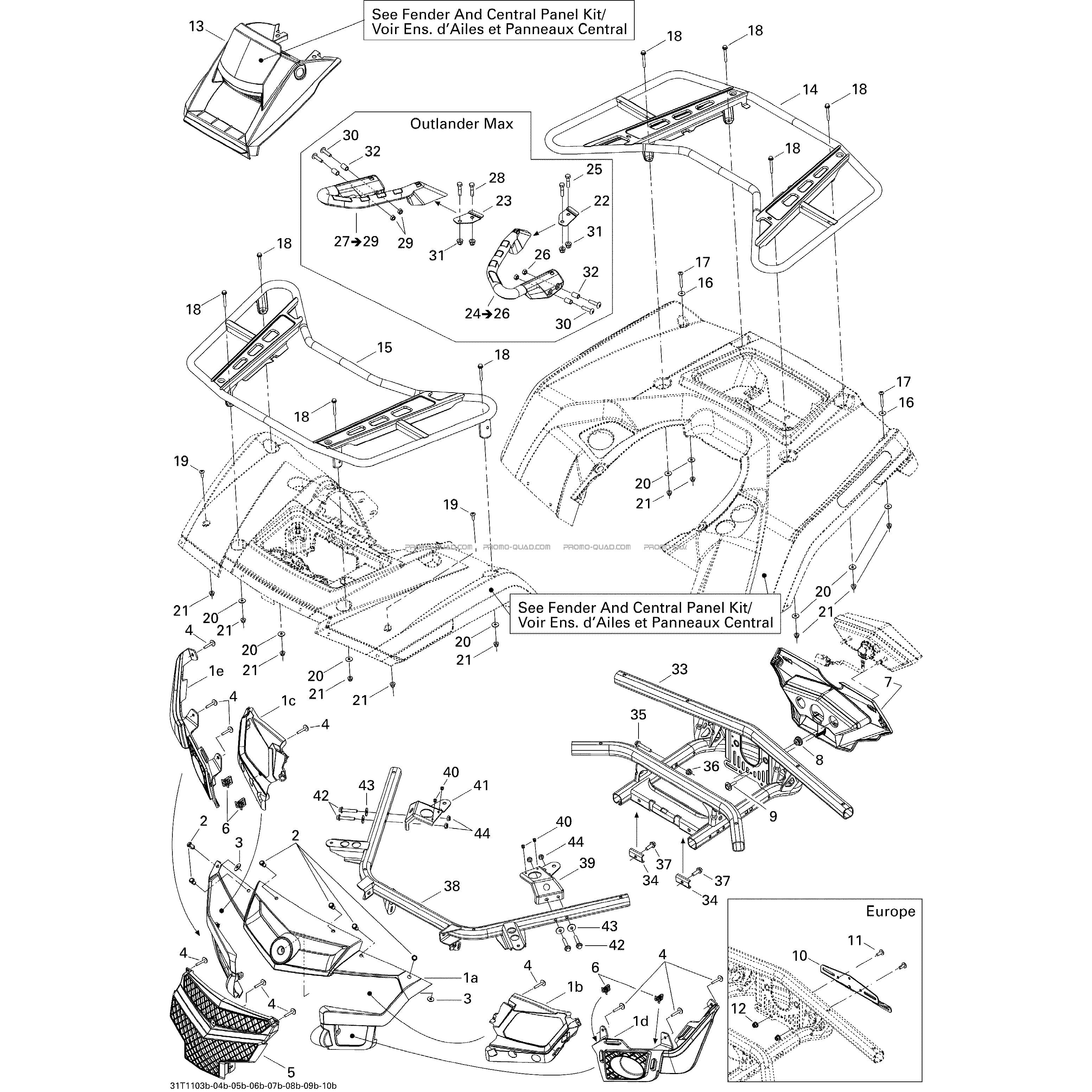 Carrosserie Et Accessoires 2  Can-am  2011 Toutes les cylindrées  pièces OEMCarrosserie Et Accessoires 2  Can-am  2011 Toutes les cylindrées  pièces OEM