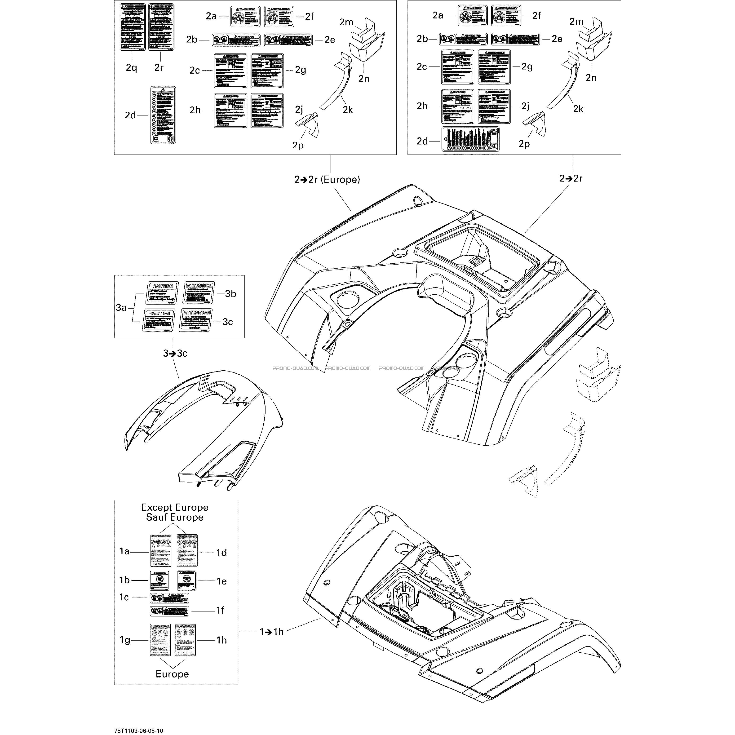 Ensemble Aile Et Panneau Central  Can-am  2011 Toutes les cylindrées  Original parts OEMEnsemble Aile Et Panneau Central  Can-am  2011 Toutes les cylindrées  Original parts OEM