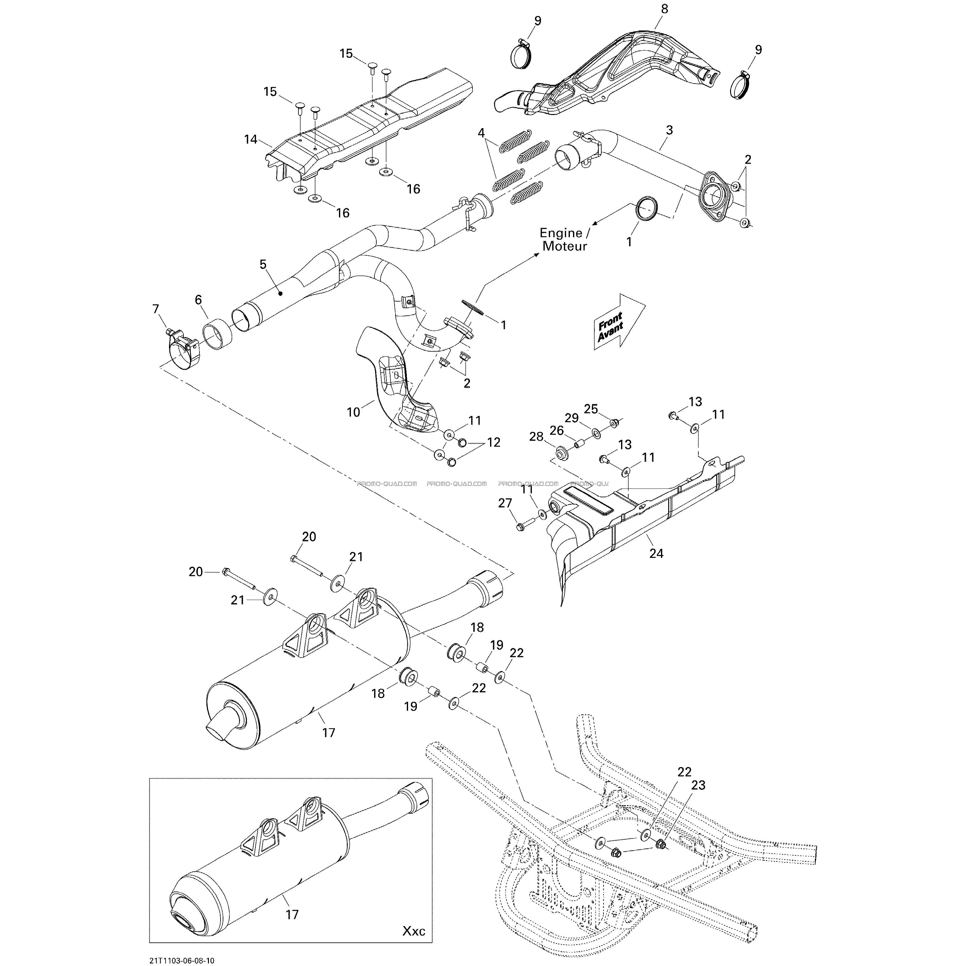 Système Échappement  Can-am  2011 Toutes les cylindrées  Original parts OEMSystème Échappement  Can-am  2011 Toutes les cylindrées  Original parts OEM