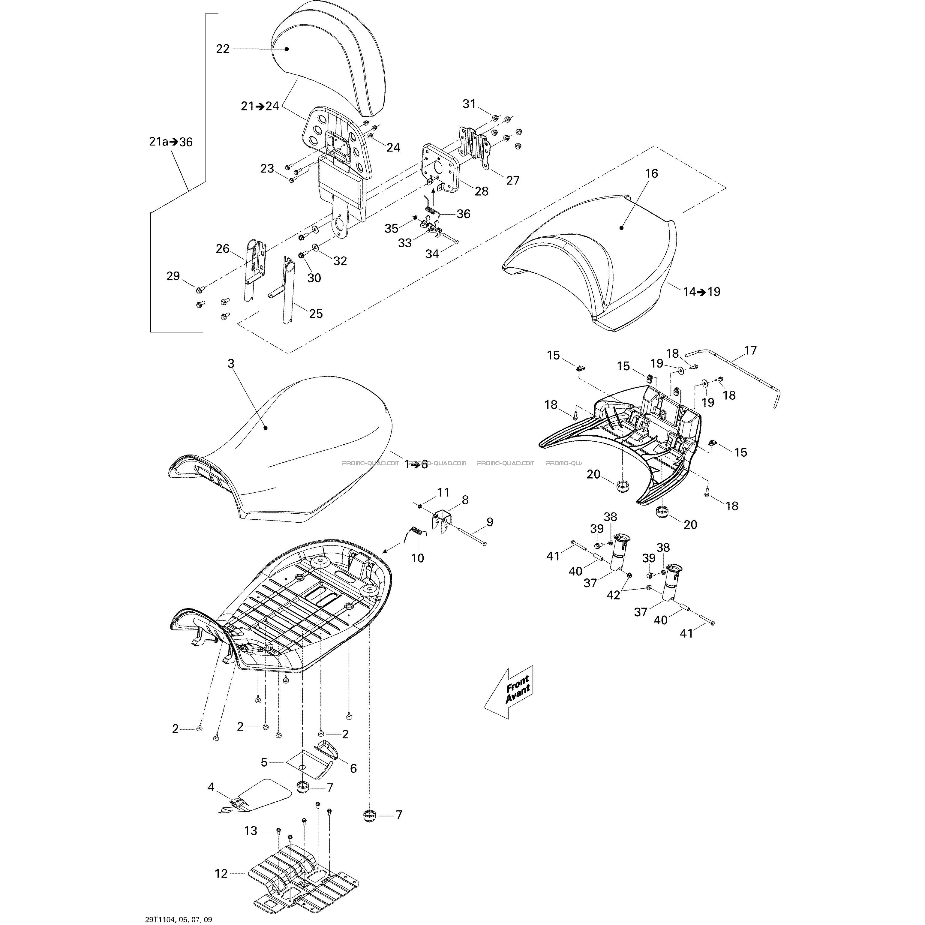Siège  Can-am  2011 Toutes les cylindrées  Original parts OEMSiège  Can-am  2011 Toutes les cylindrées  Original parts OEM