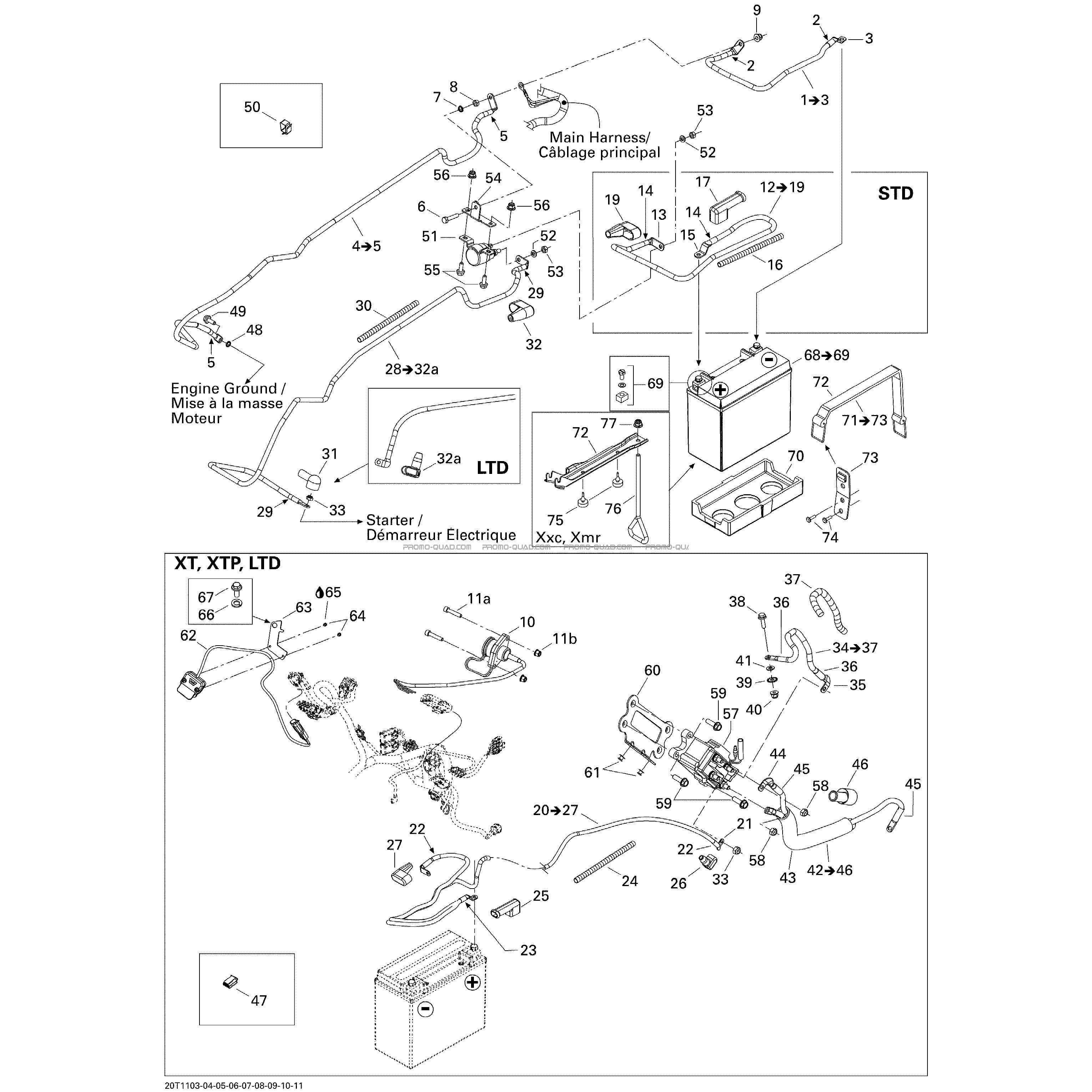 Système Électrique  Can-am  2011 Toutes les cylindrées  Original parts OEMSystème Électrique  Can-am  2011 Toutes les cylindrées  Original parts OEM
