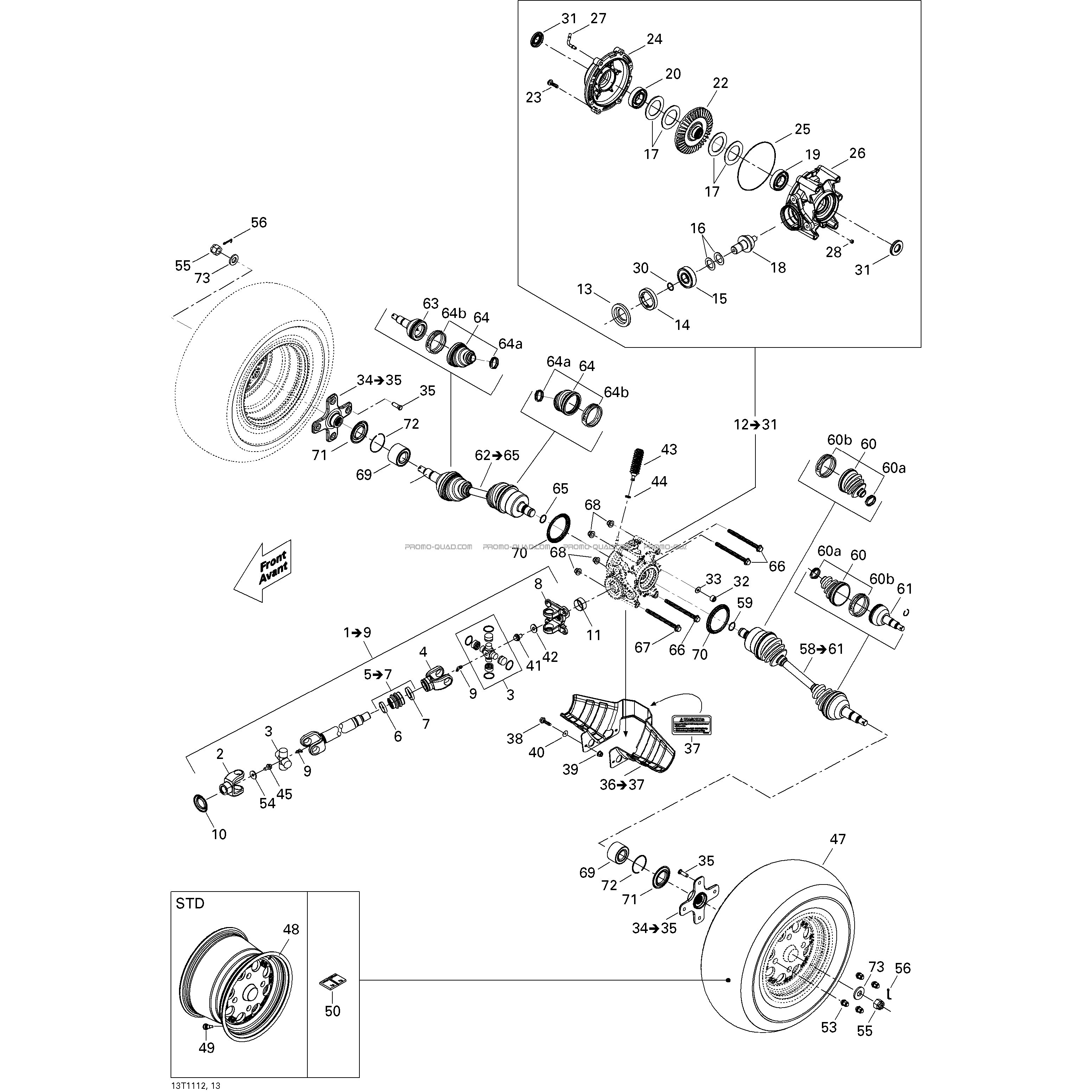 Système Entraînement Arrière  Can-am  2011 Toutes les cylindrées  pièces OEMSystème Entraînement Arrière  Can-am  2011 Toutes les cylindrées  pièces OEM