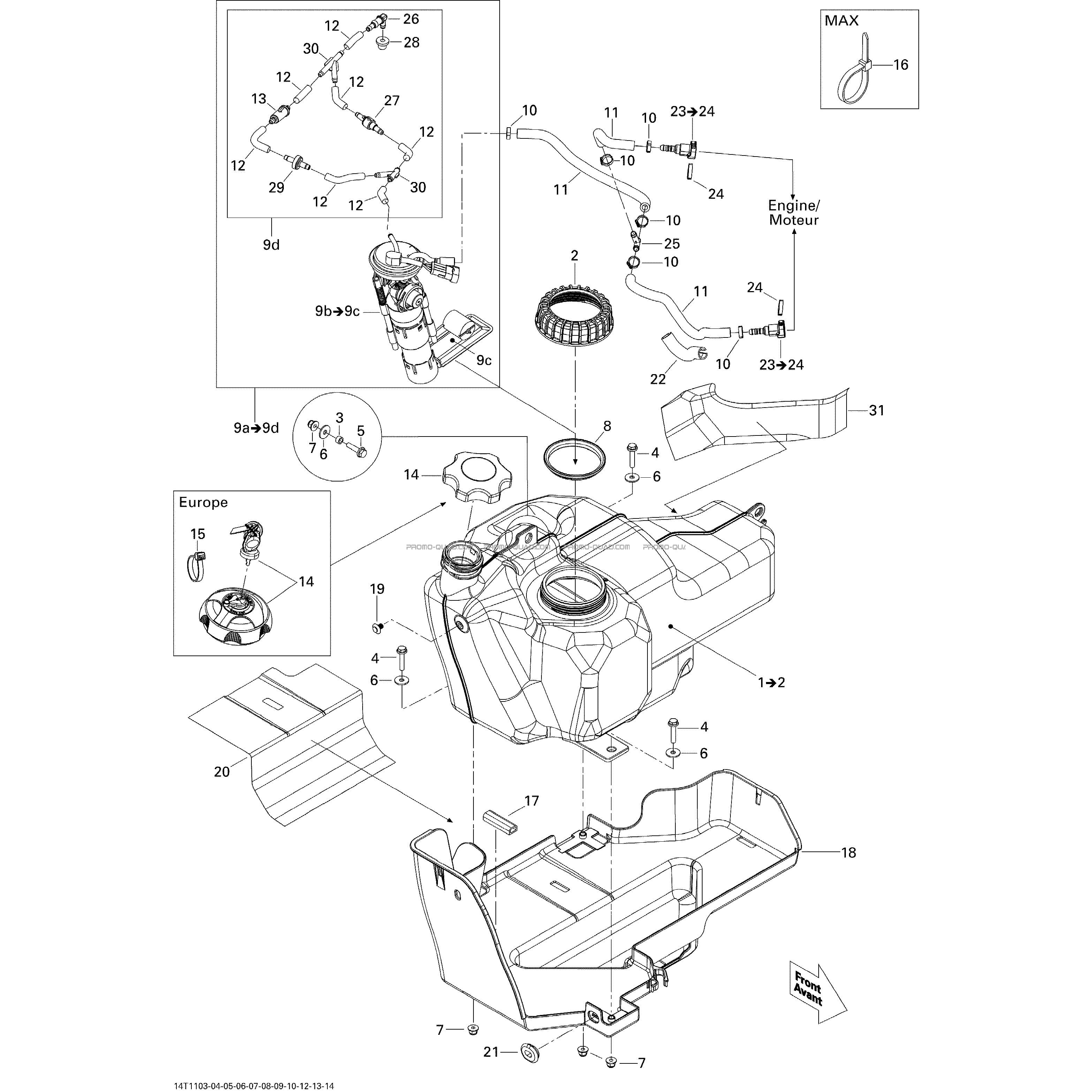 Système Alimentation  Can-am  2011 Toutes les cylindrées  pièces OEMSystème Alimentation  Can-am  2011 Toutes les cylindrées  pièces OEM