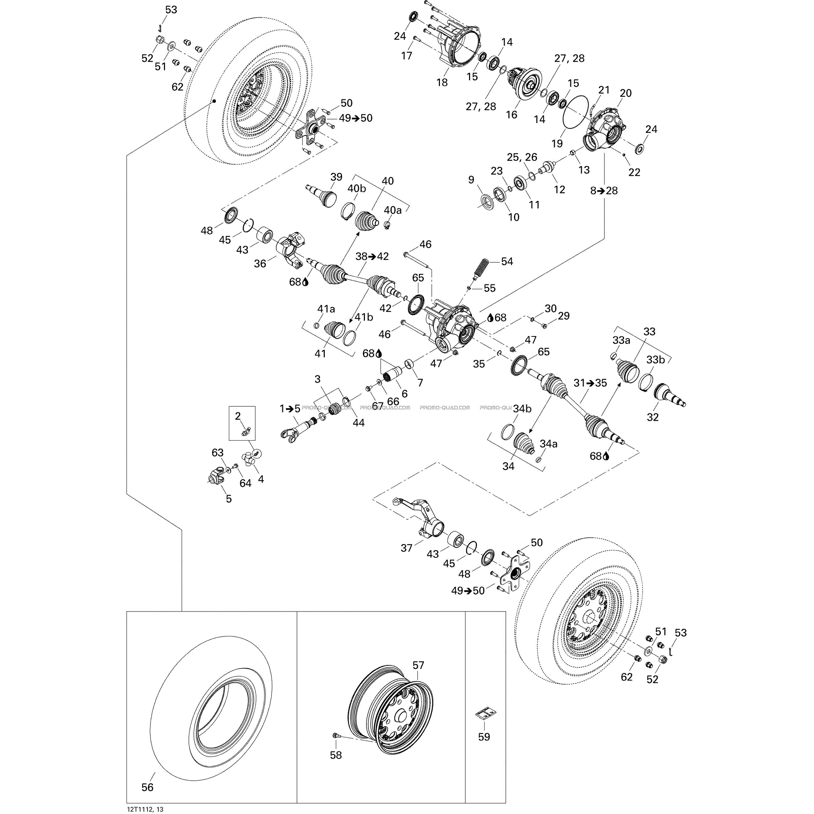 Système Entraînement Avant  Can-am  2011 Toutes les cylindrées  pièces OEMSystème Entraînement Avant  Can-am  2011 Toutes les cylindrées  pièces OEM