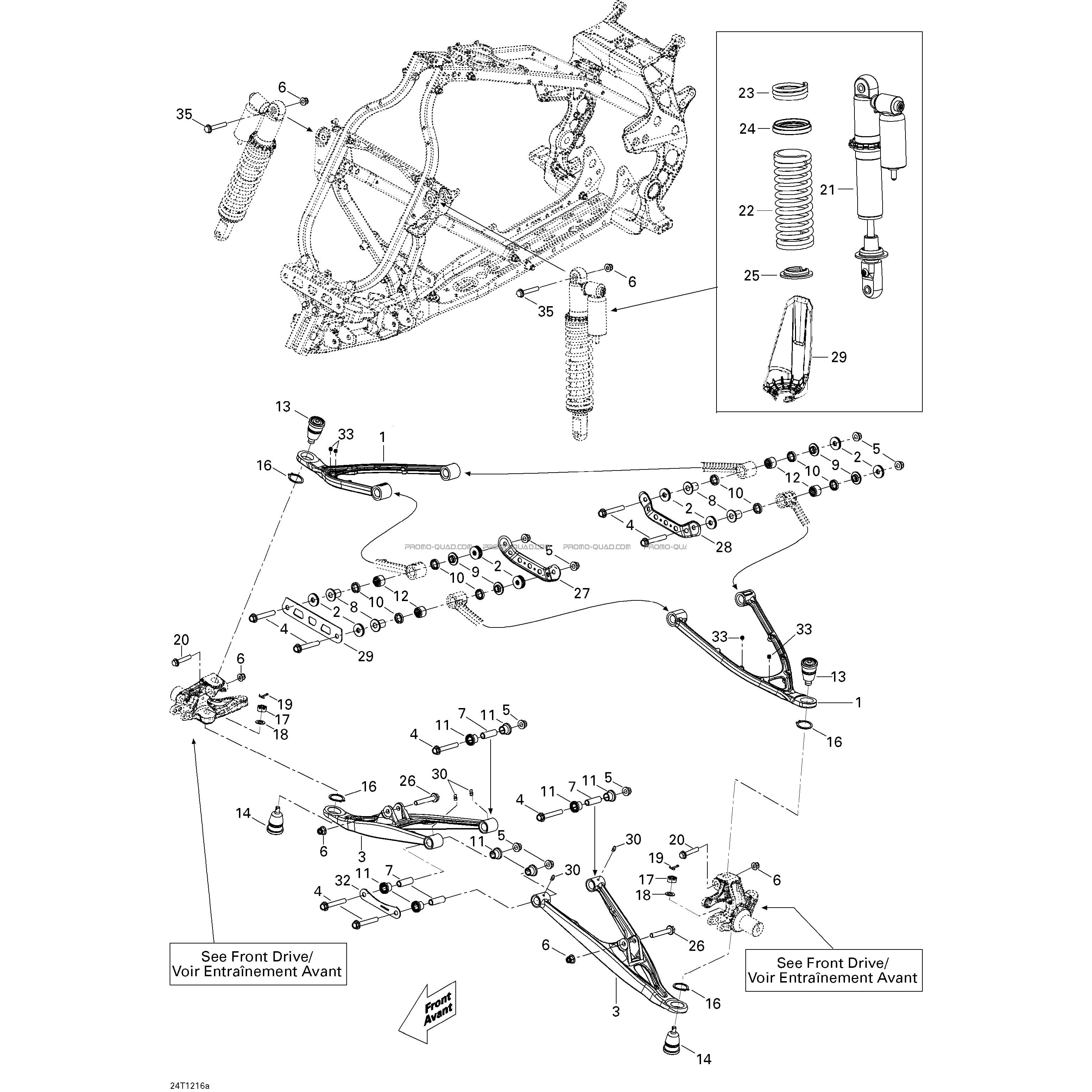 Suspension Avant Xxc  Can-am  2012 Toutes les cylindrées  pièces OEMSuspension Avant Xxc  Can-am  2012 Toutes les cylindrées  pièces OEM