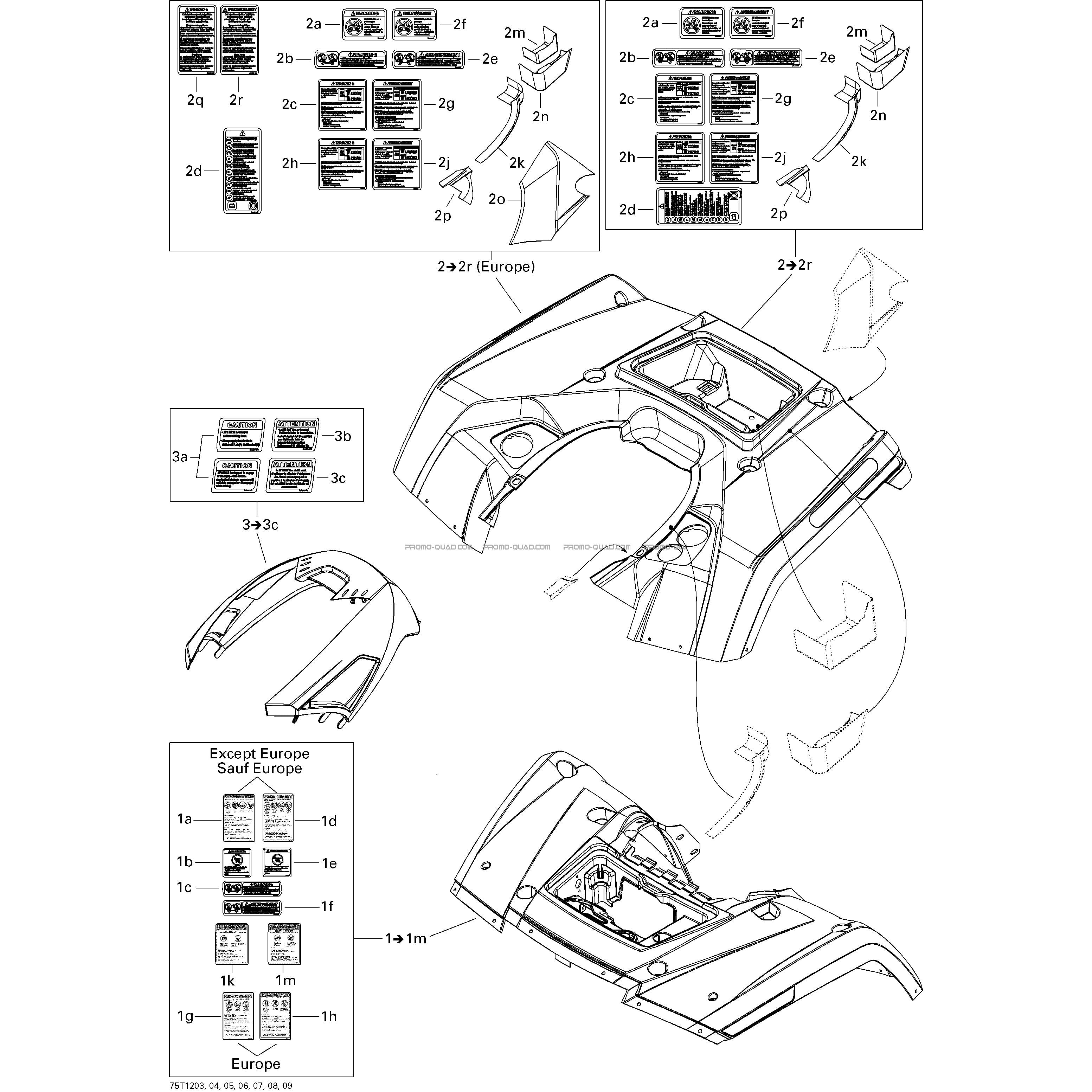 Ensemble Aile Et Panneau Central  Can-am  2012 Toutes les cylindrées  Original parts OEMEnsemble Aile Et Panneau Central  Can-am  2012 Toutes les cylindrées  Original parts OEM