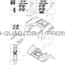 Ensemble Aile Et Panneau Central pour Can-am Toutes les cylindrées 2012 Outlander MAX 800REFI LTD