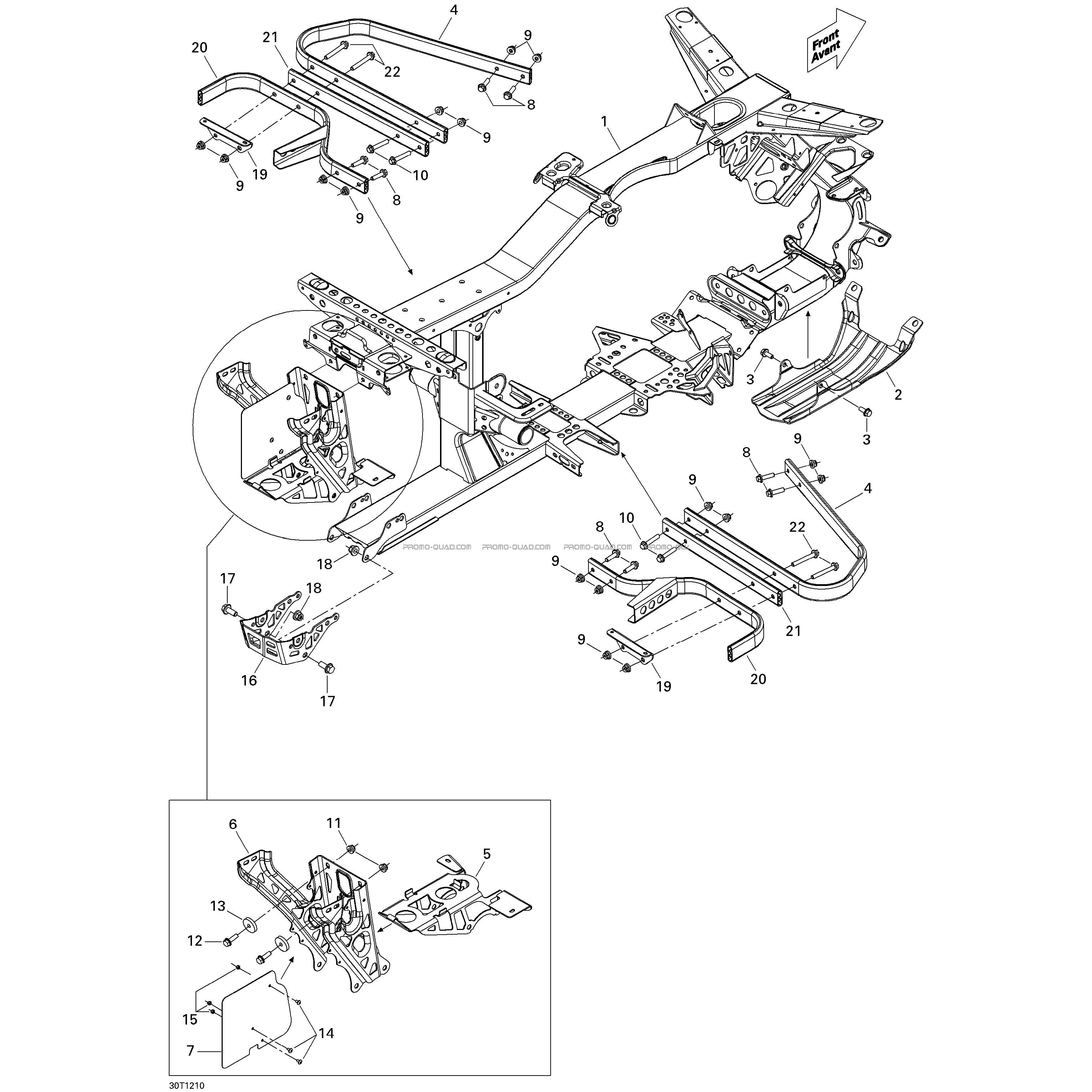 Châssis  Can-am  2012 Toutes les cylindrées  Original parts OEMChâssis  Can-am  2012 Toutes les cylindrées  Original parts OEM