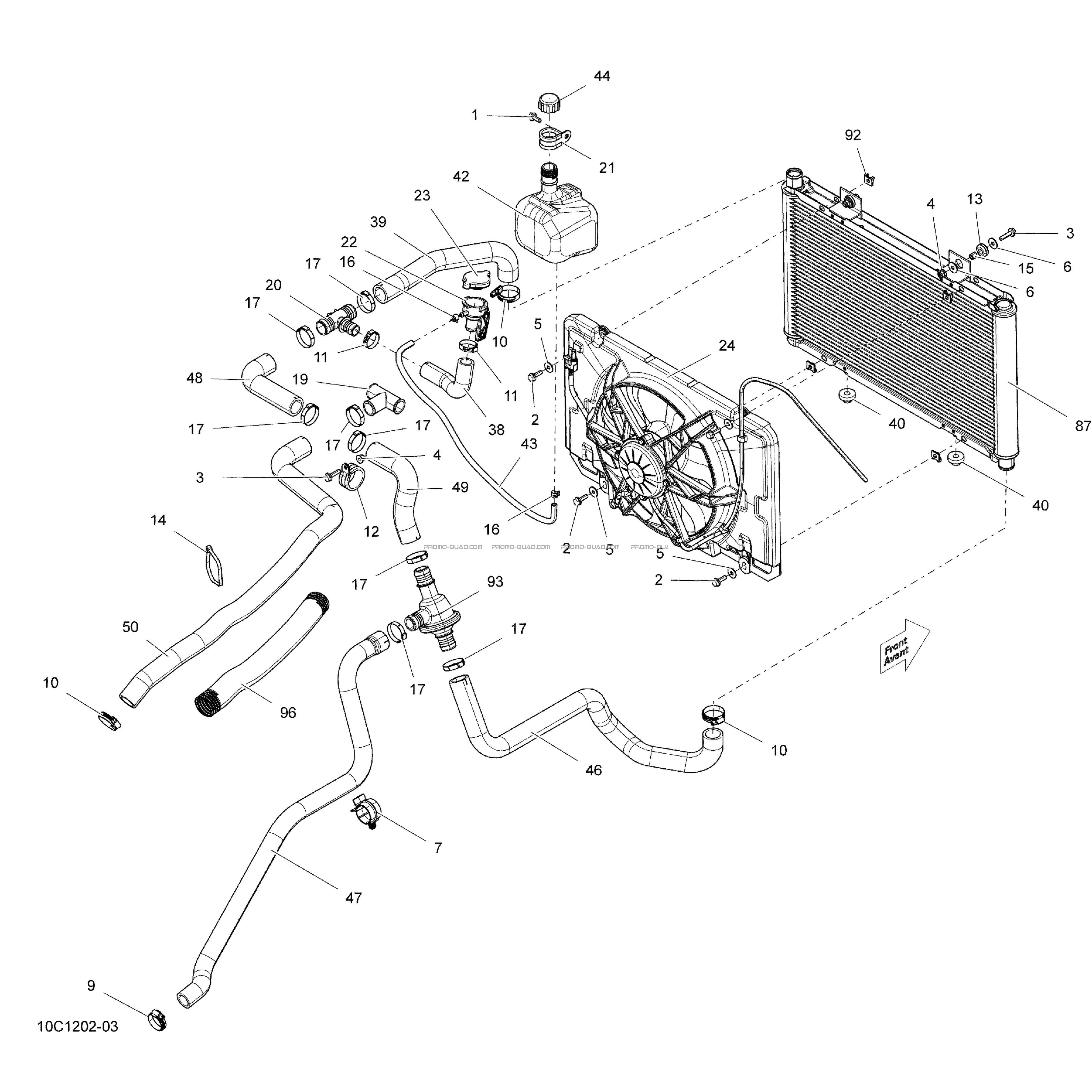 Système Refroidissement  Can-am  2012 Toutes les cylindrées  Original parts OEMSystème Refroidissement  Can-am  2012 Toutes les cylindrées  Original parts OEM